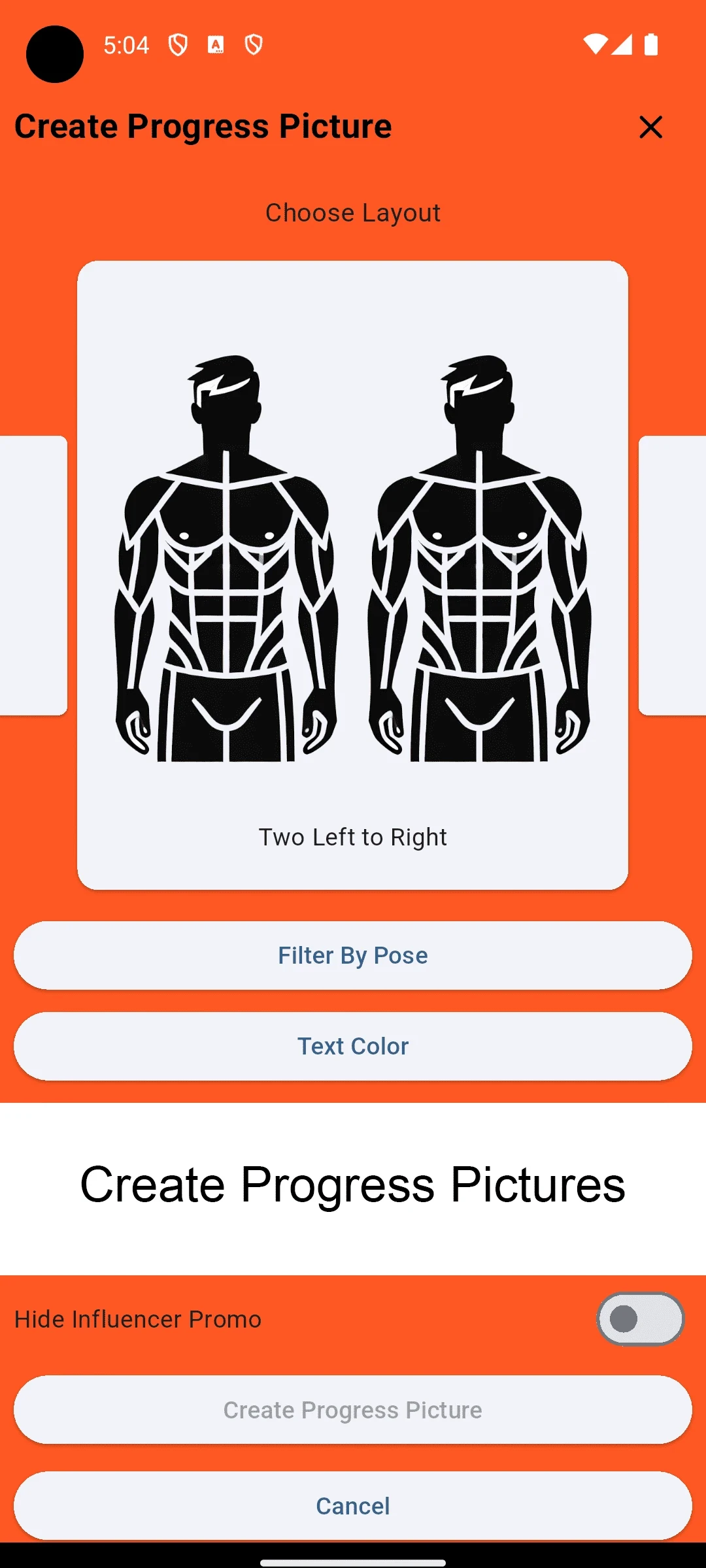 Android Create Gym Progress Pictures Screenshot