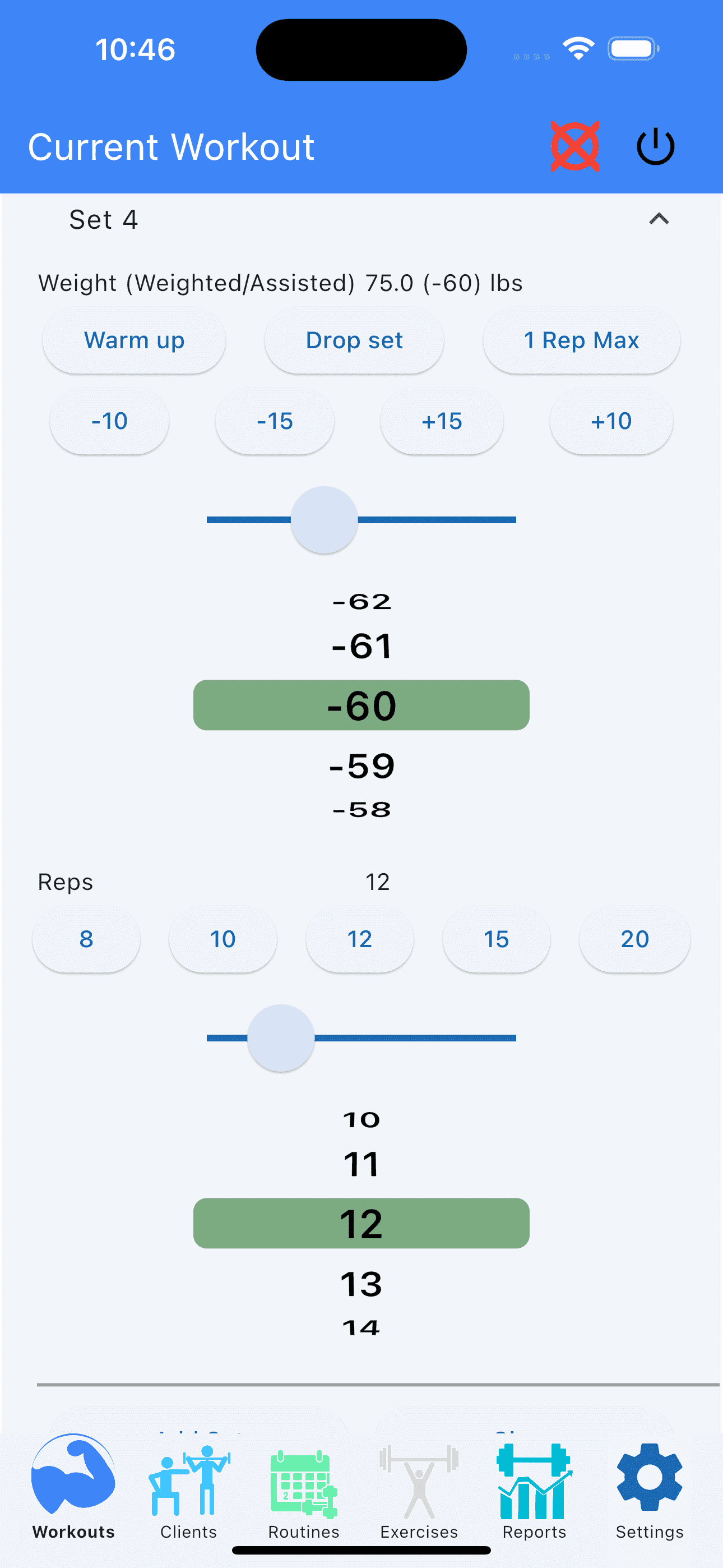 Assisted/weighted Exercise tracking phone