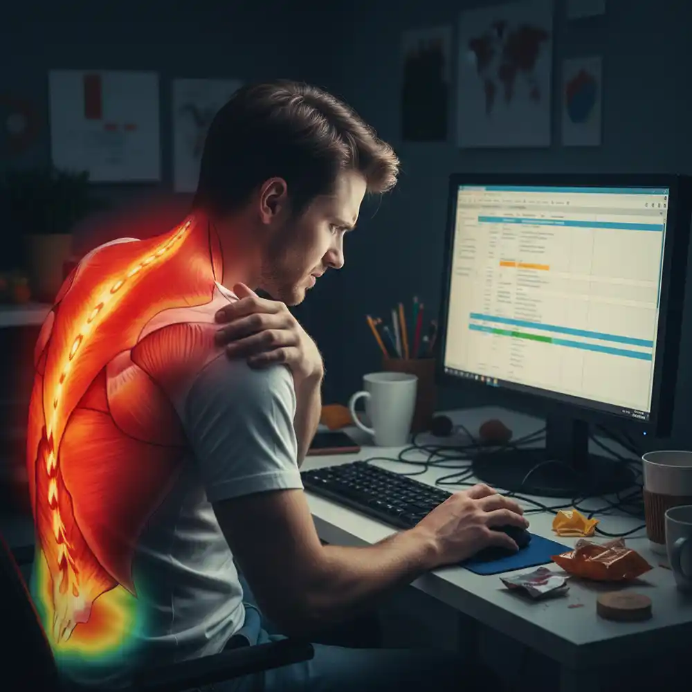 How to get rid of back pain from sitting at a computer?