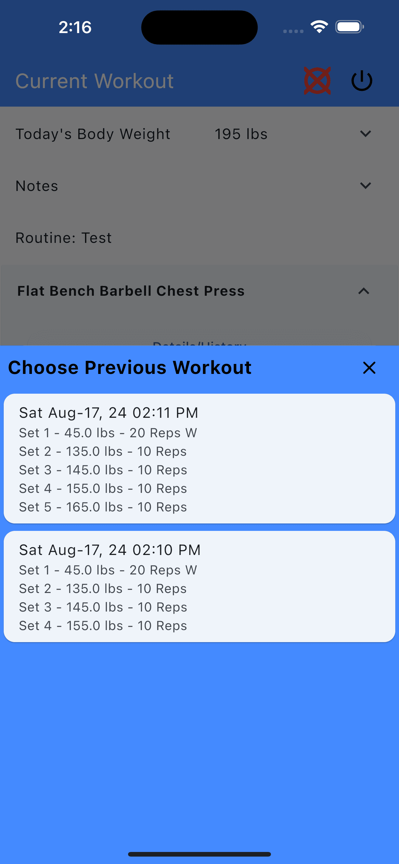 Choose Last Sets Weight Training