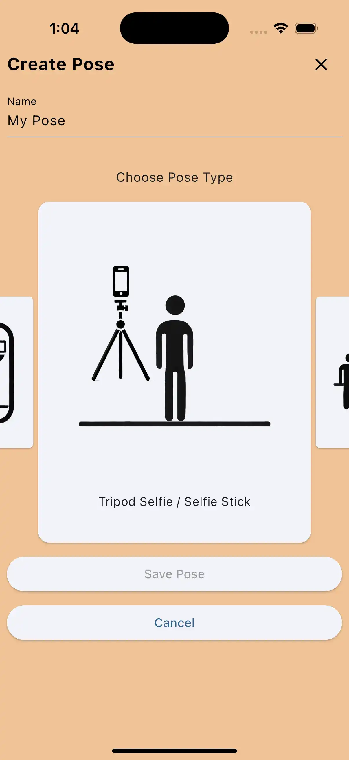 Create selfie stick poses