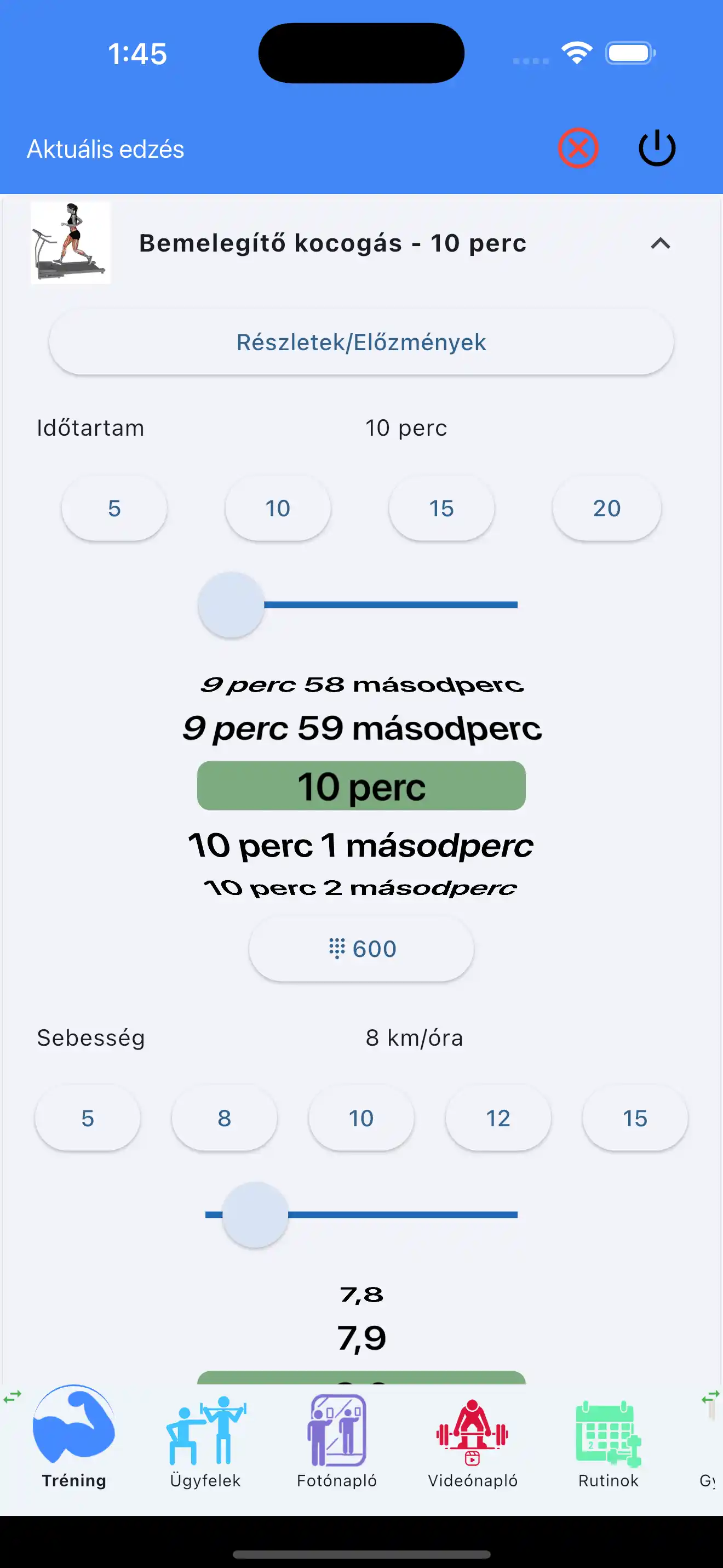 Telefon pro sledování vytrvalosti při kardiu