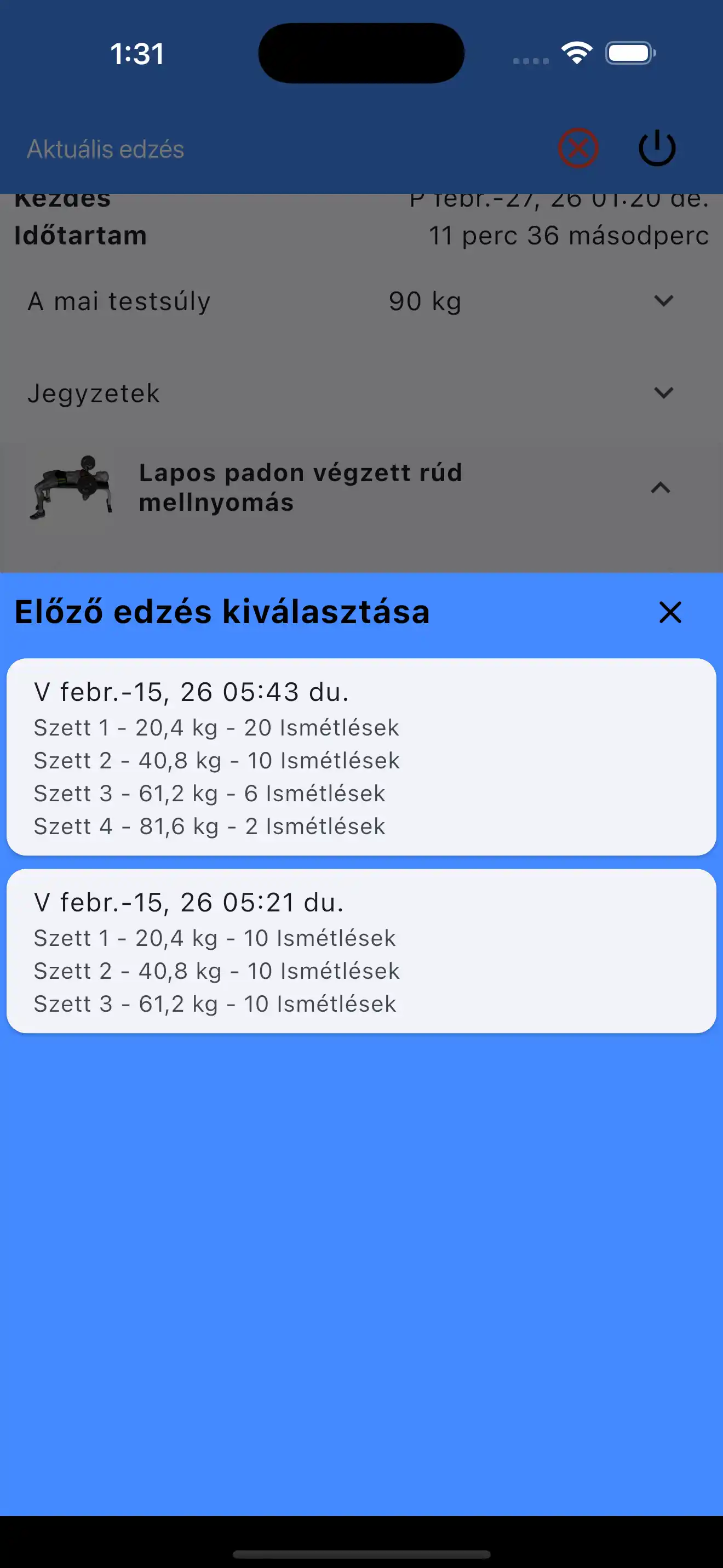 Zvolte poslední série silového tréninku