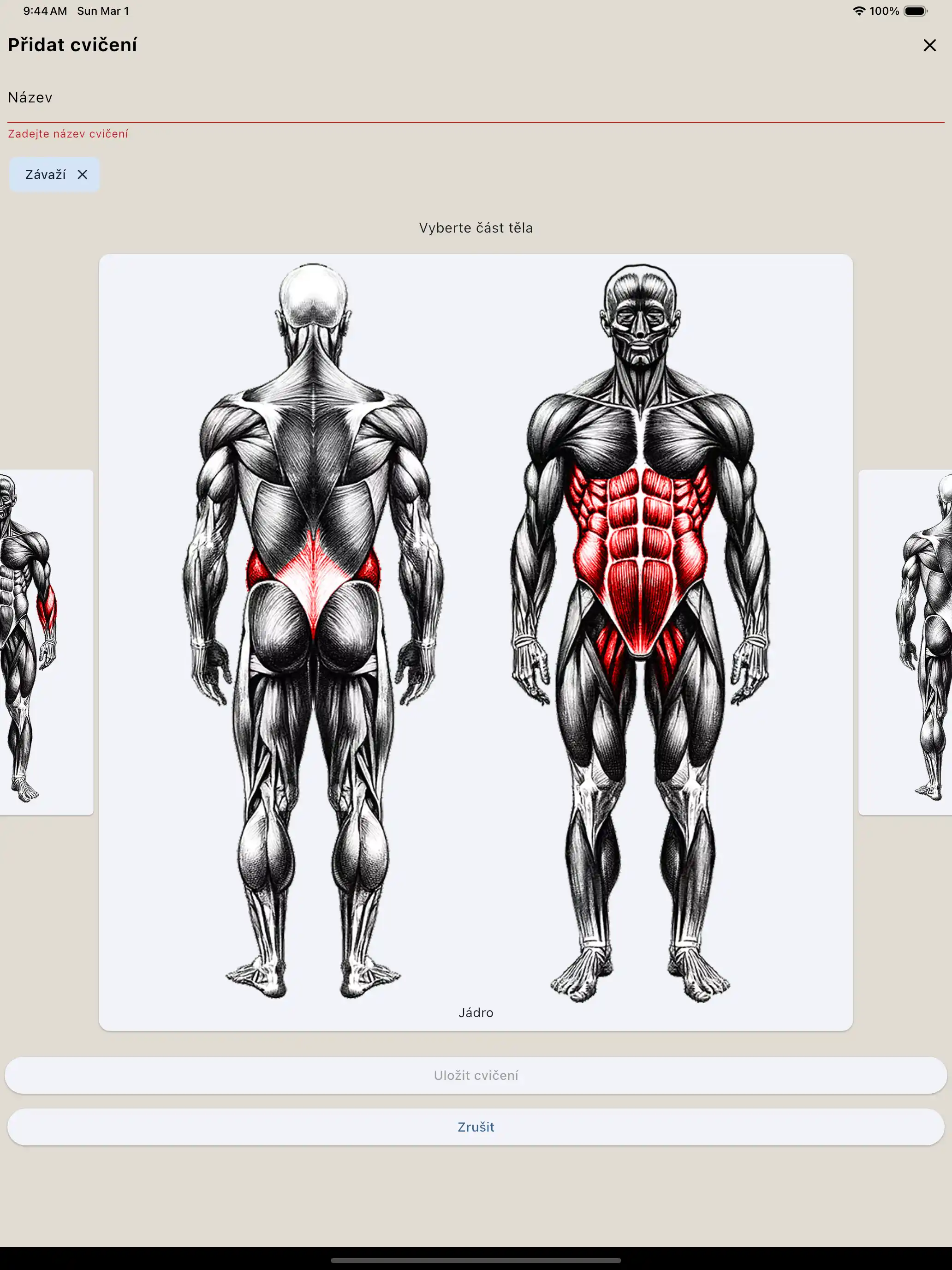 Vytváření cvičení tablet