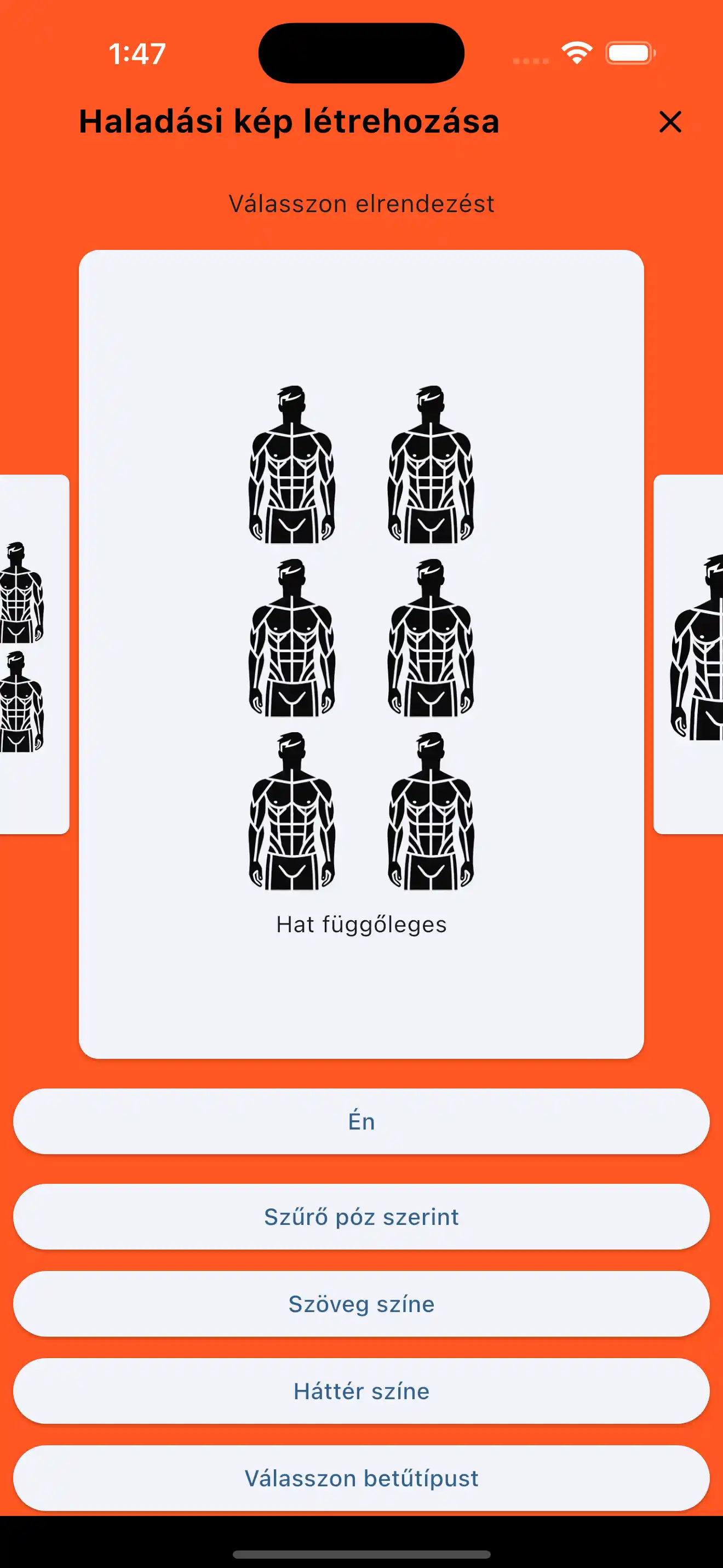 Obrázek pokroku šest vertikálně