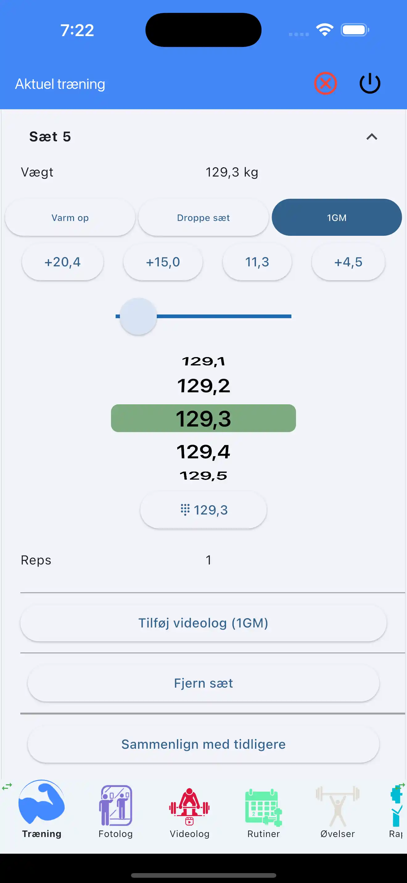Tilføj 1rm PR videolog