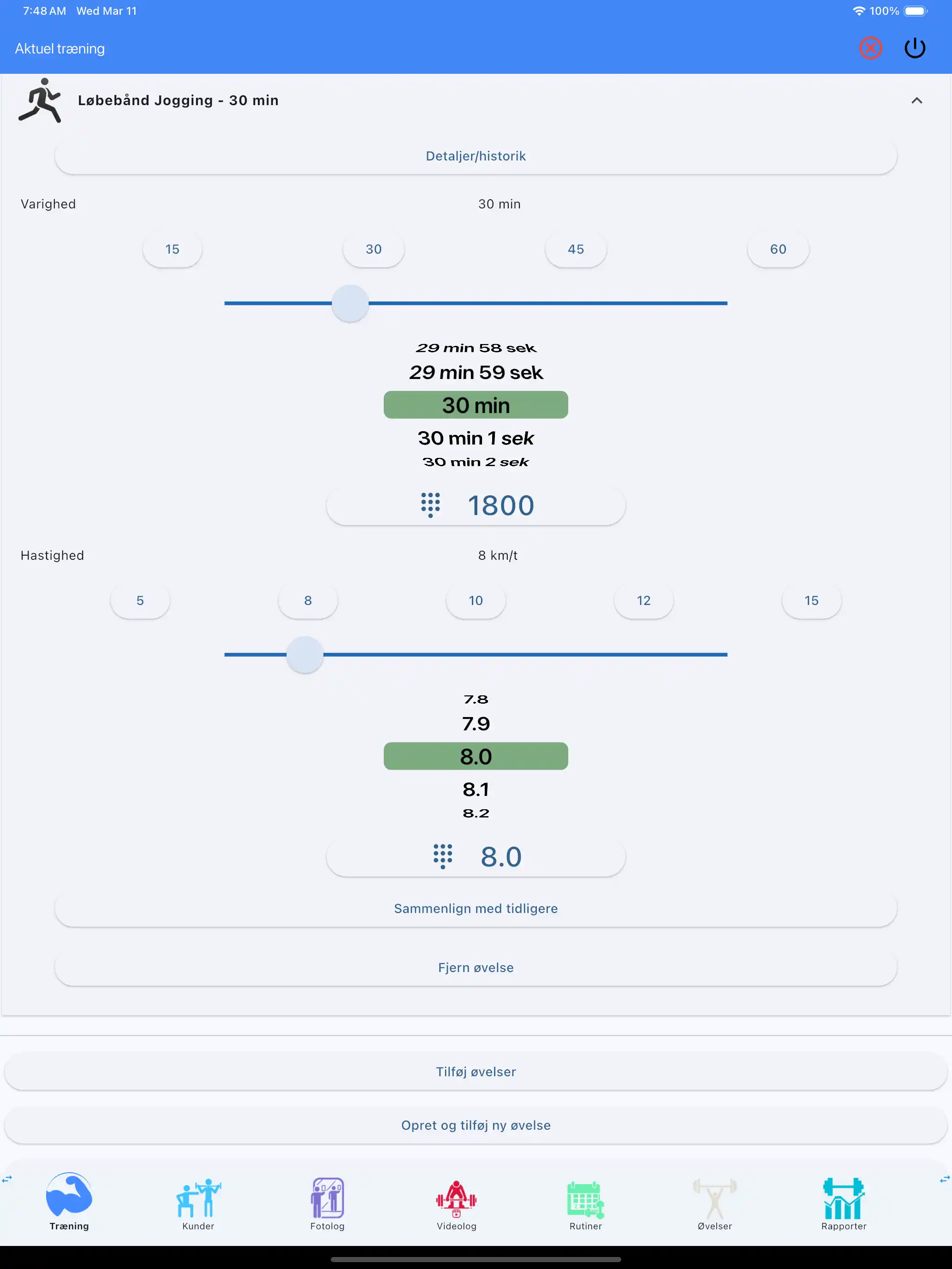 Sporing af konditionstræning udholdenhed tablet ipad