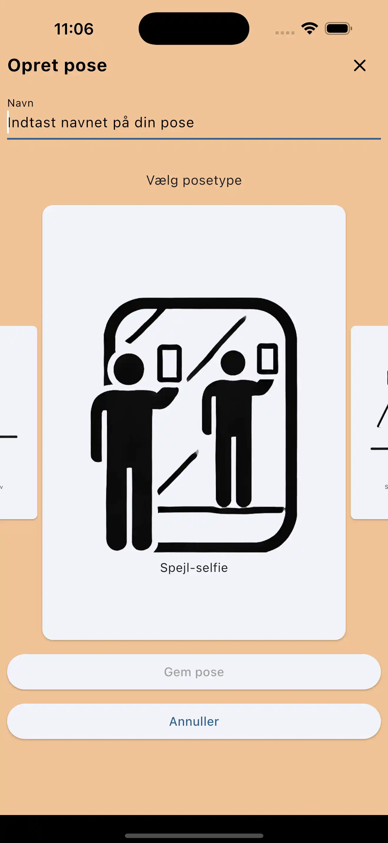 Opret spejlselfie-poseringer