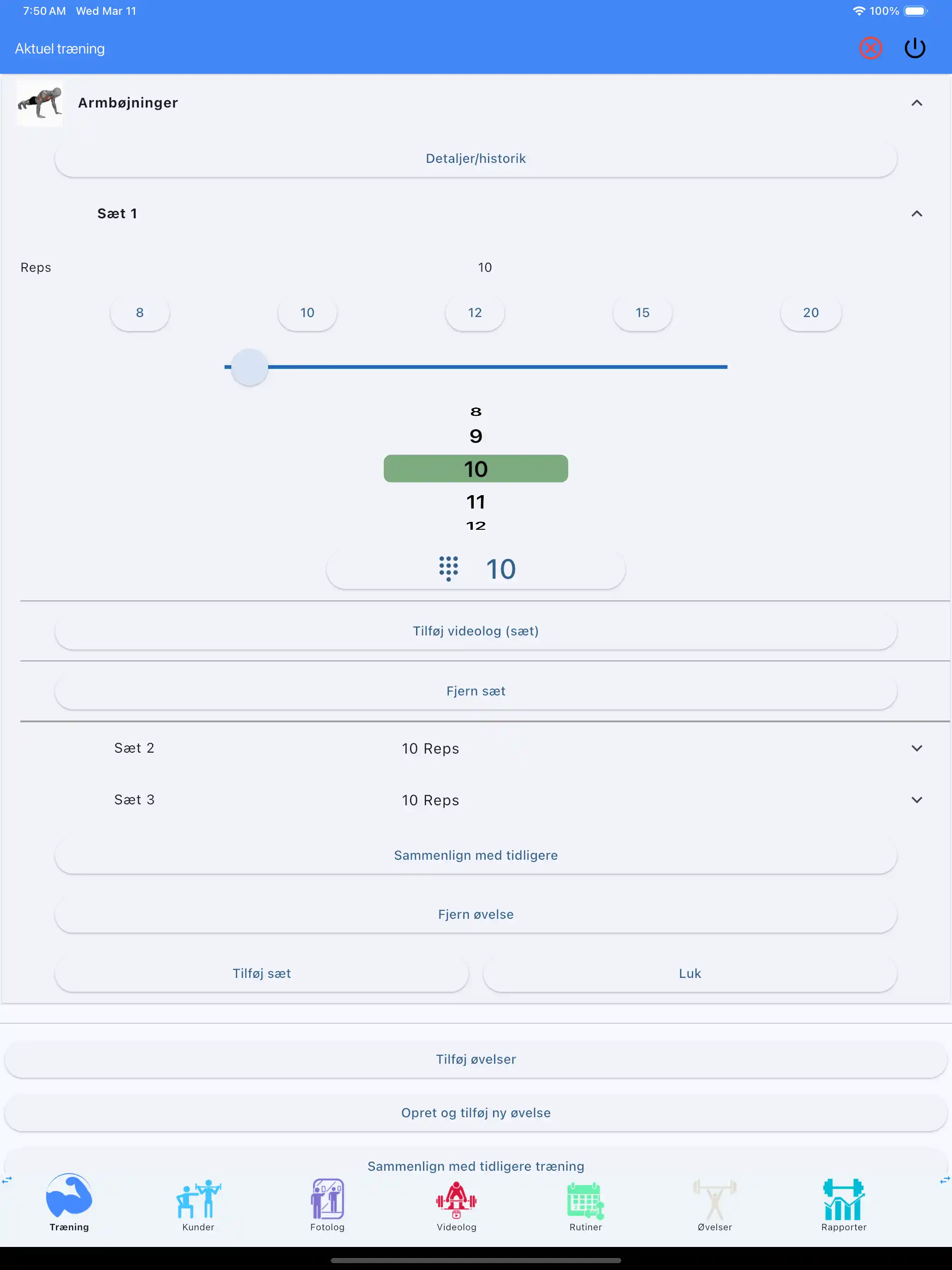 Kun gentagelser crossfit calisthenics sporing tablet ipad