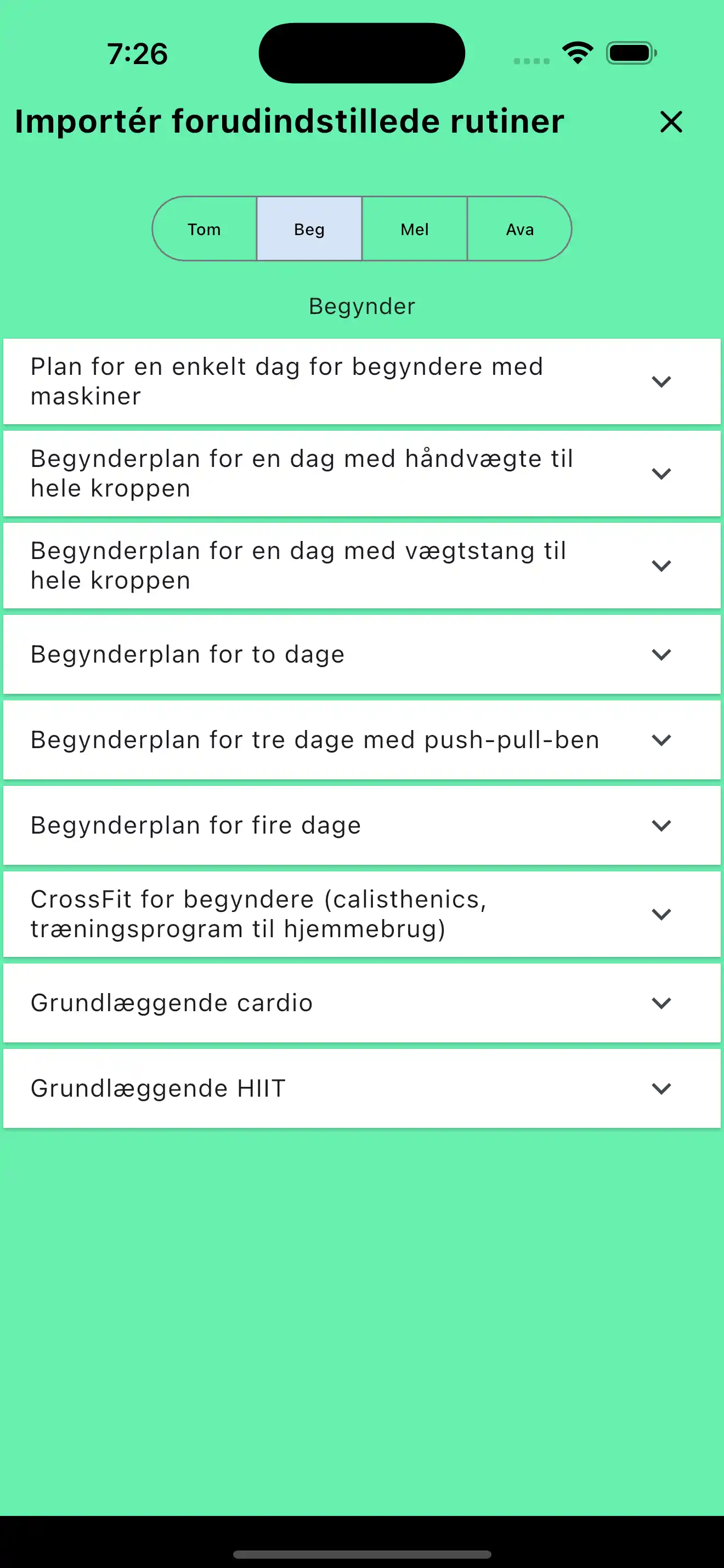 Rutiner importer standard skabeloner telefon