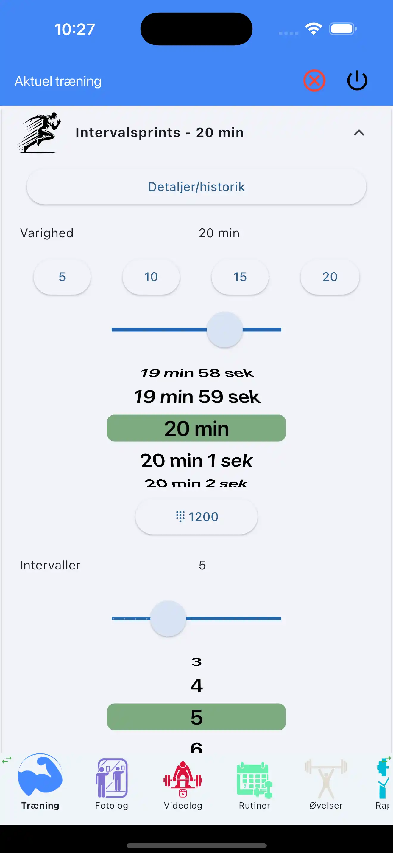 Indtastning Med Én Finger Cardio Intervaller