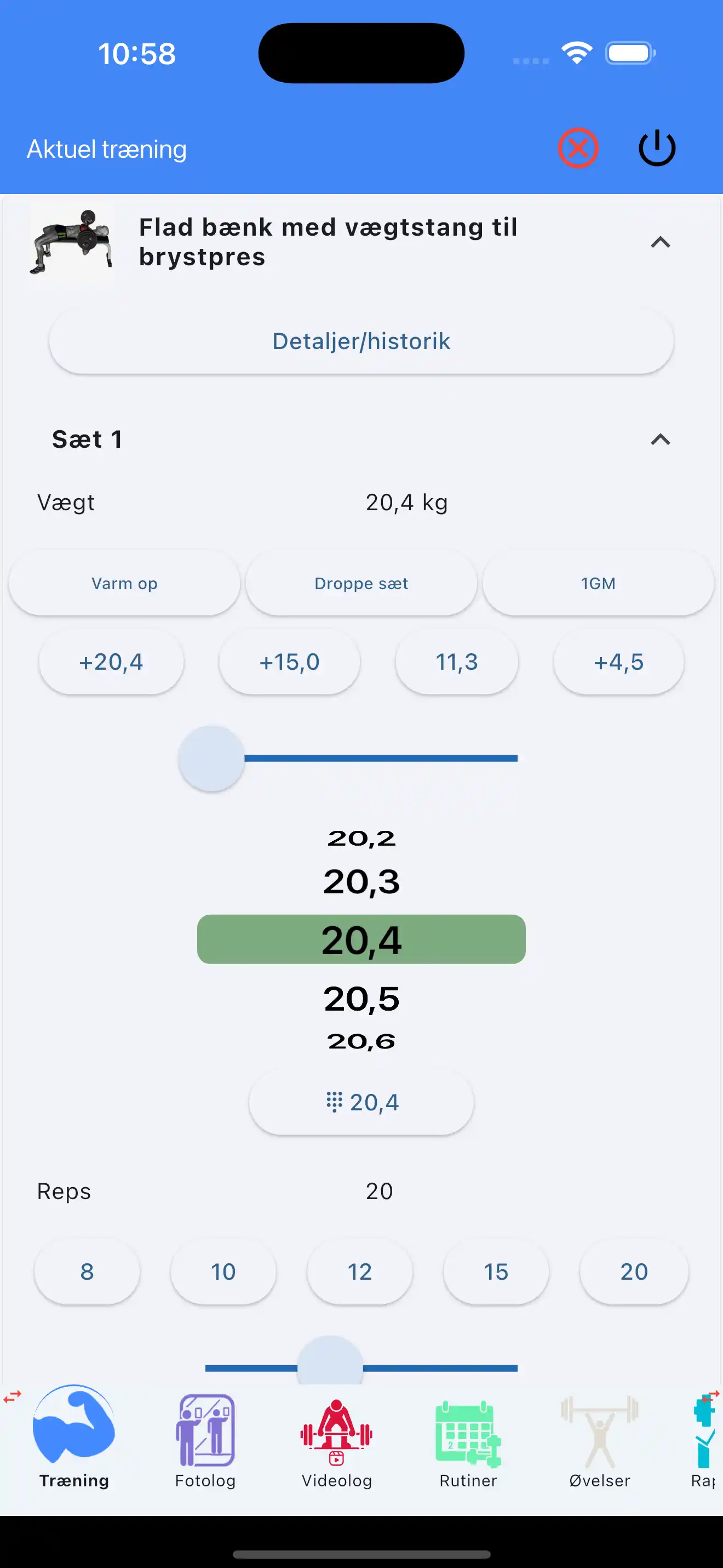 Sporing af vægtløftning telefon