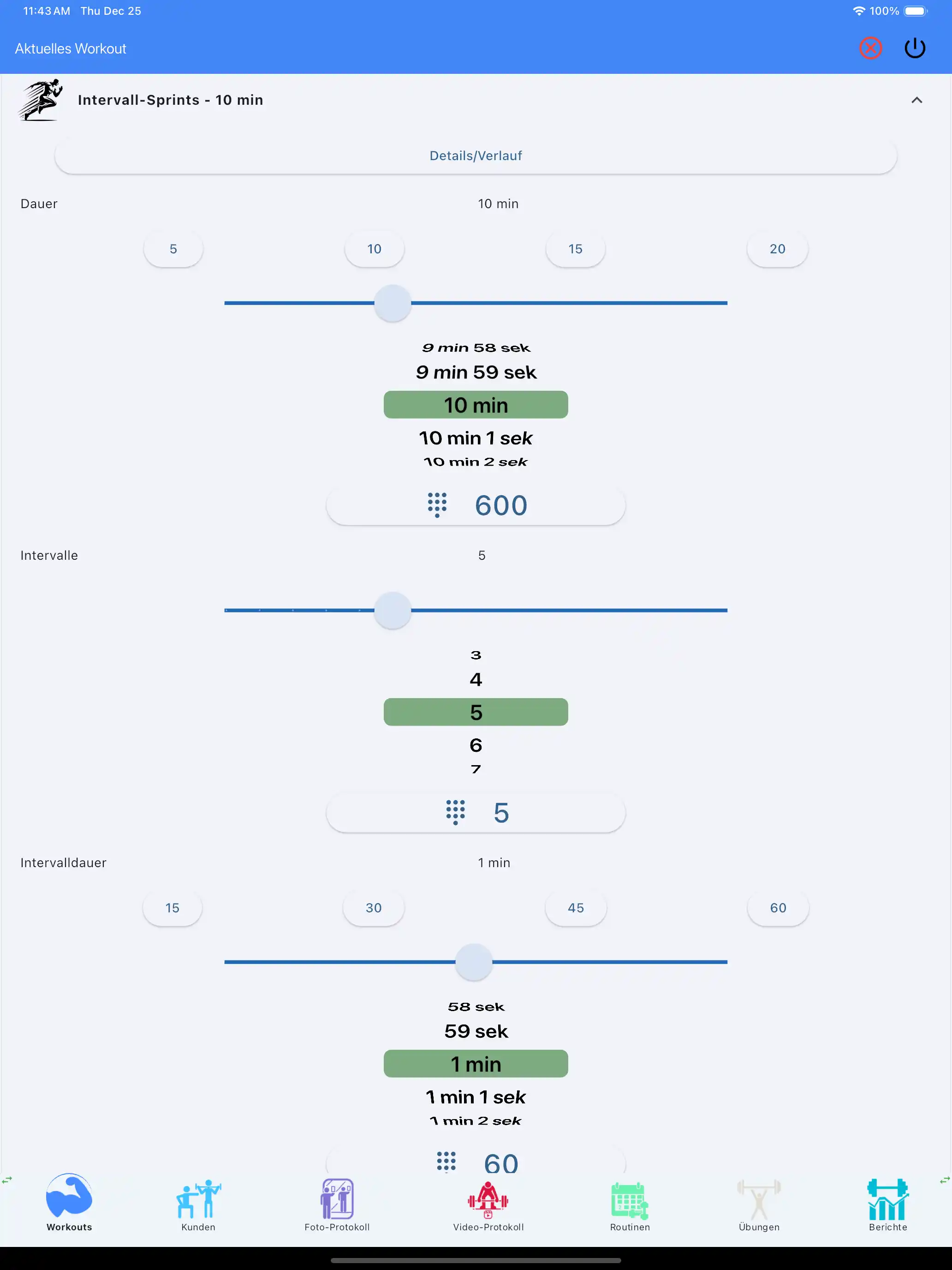 Kardio-Verfolgung HIIT Tablet iPad