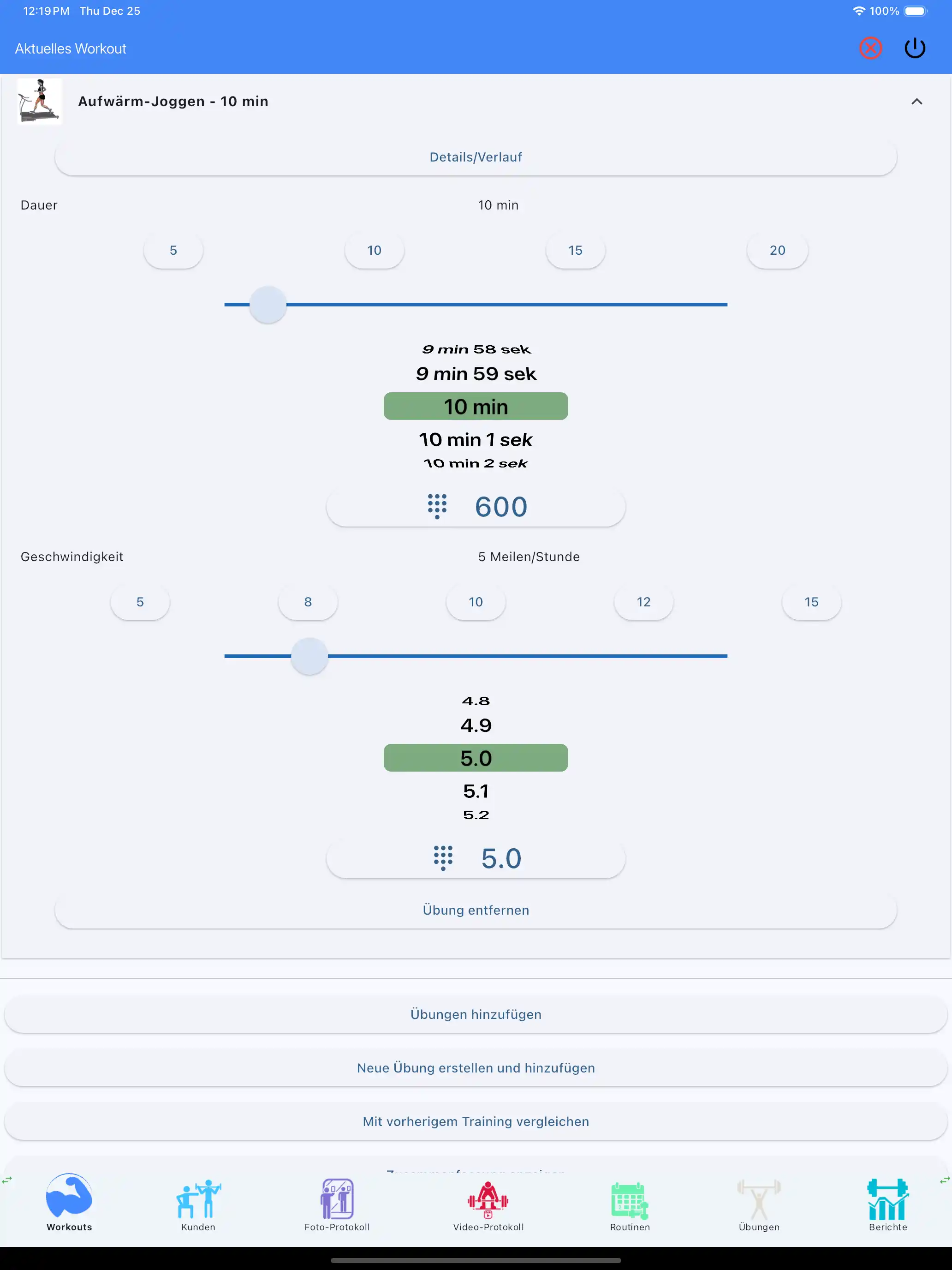 Kardio-Verfolgung Ausdauer Tablet iPad