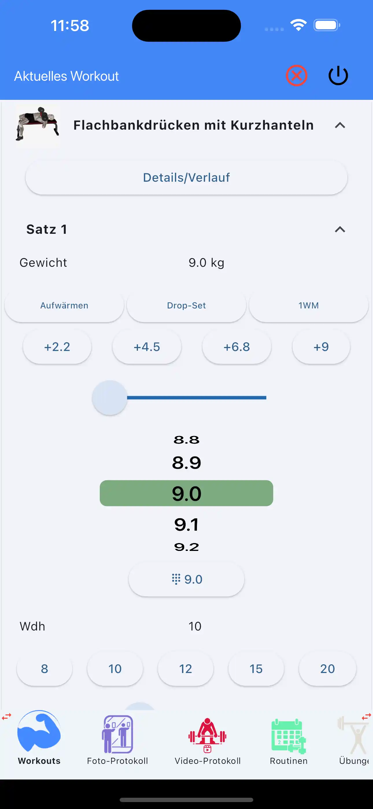 Hantel-Übungs-Verfolgung-Handy