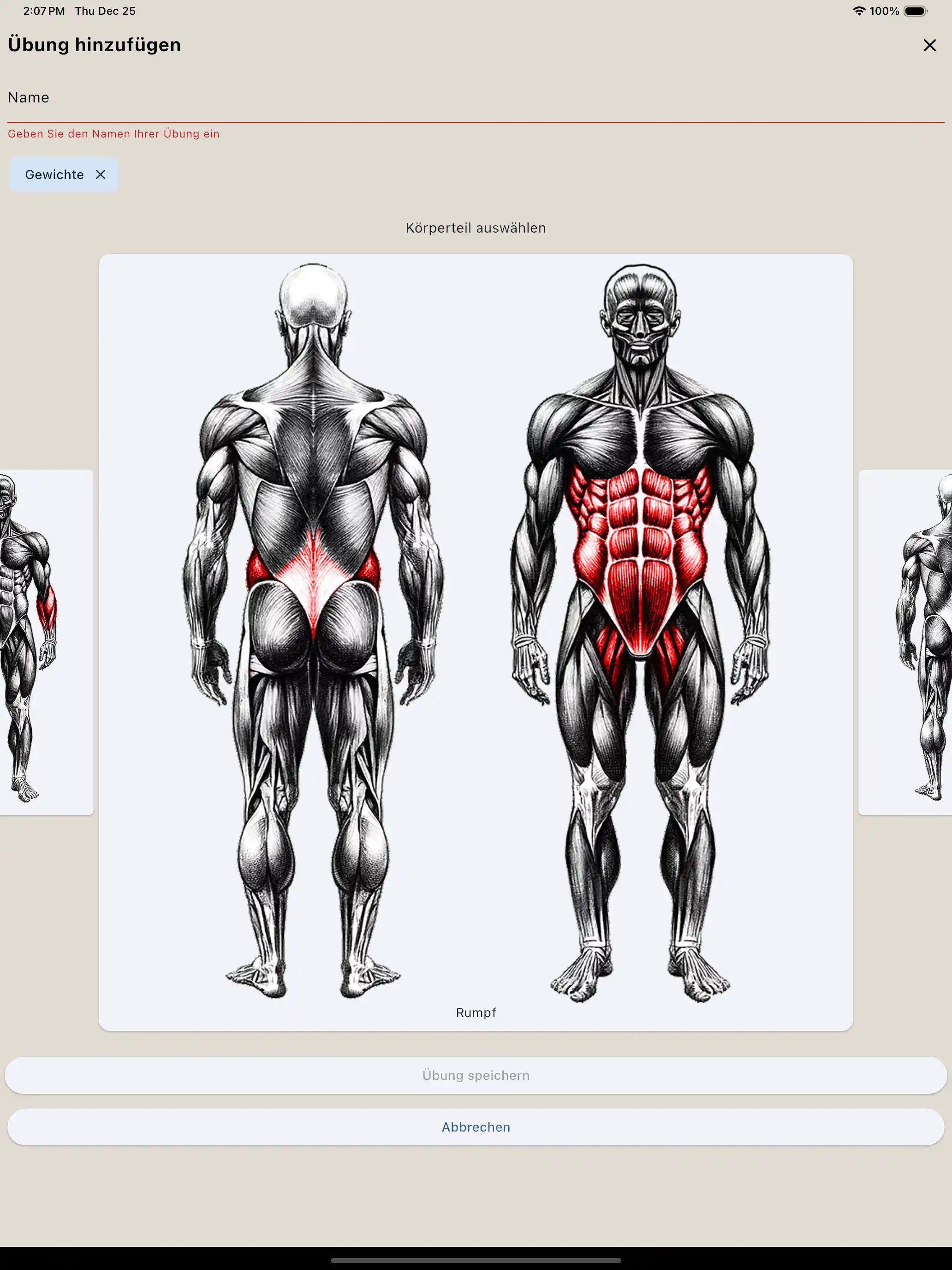 Übungserstellung Tablet