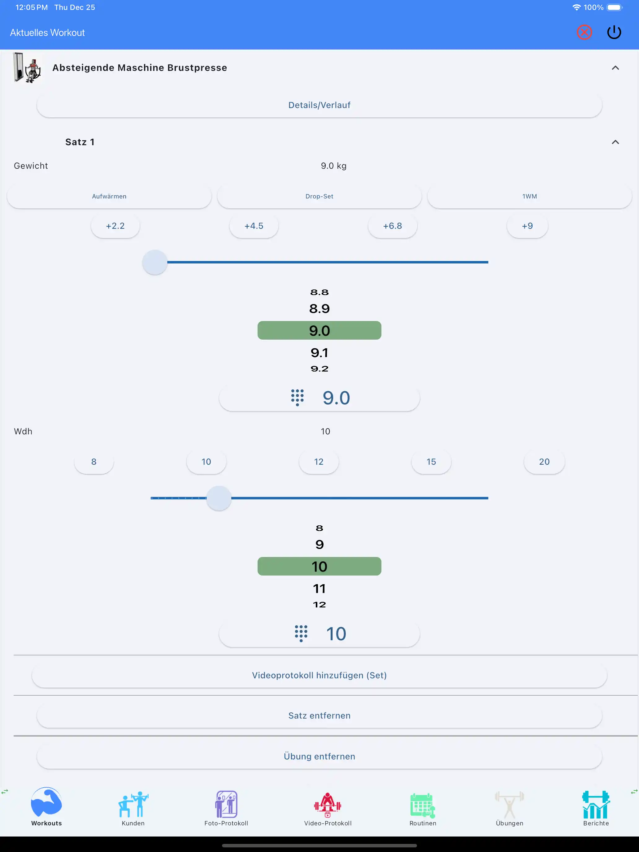 Bolzen-geladene Maschine Übungs-Verfolgung Tablet iPad
