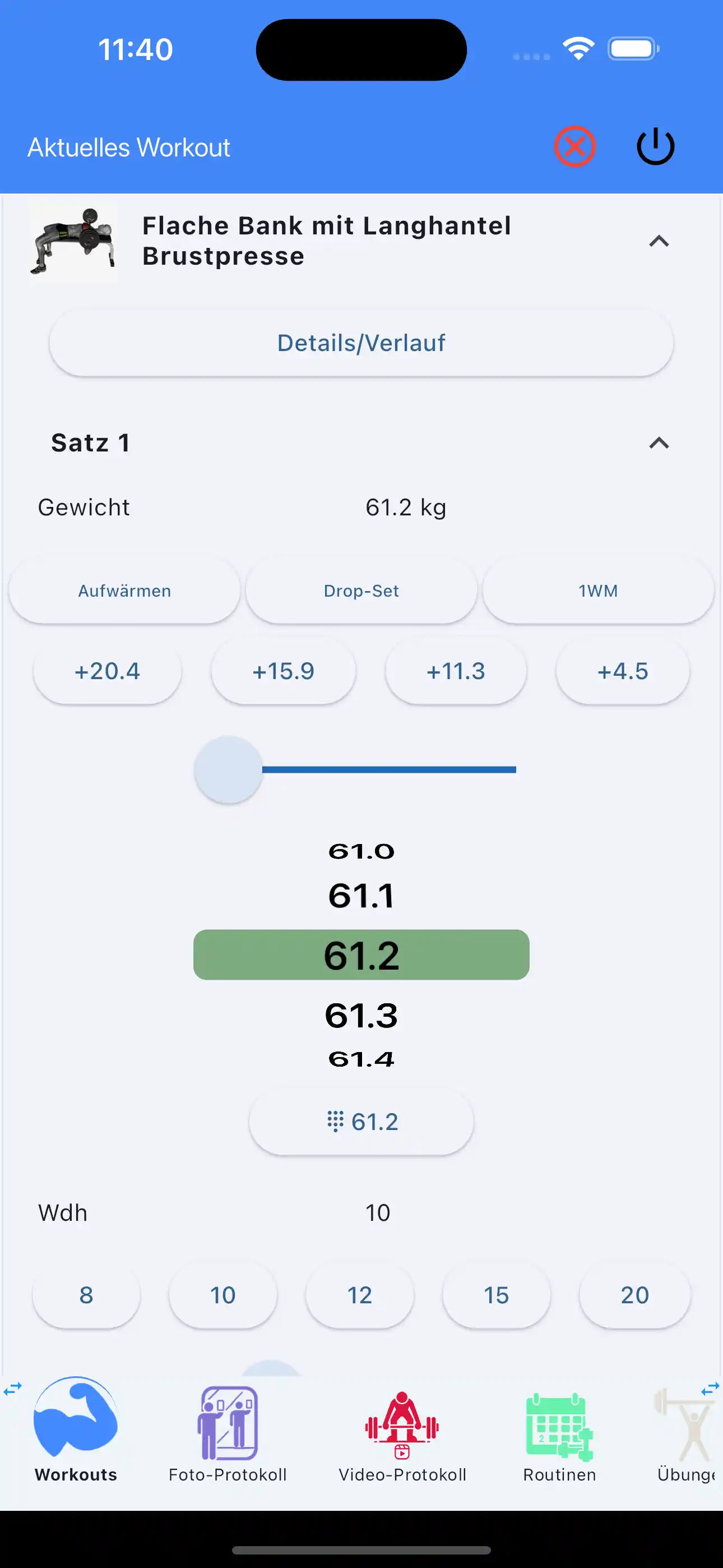 Handy zur Gewichtheberverfolgung