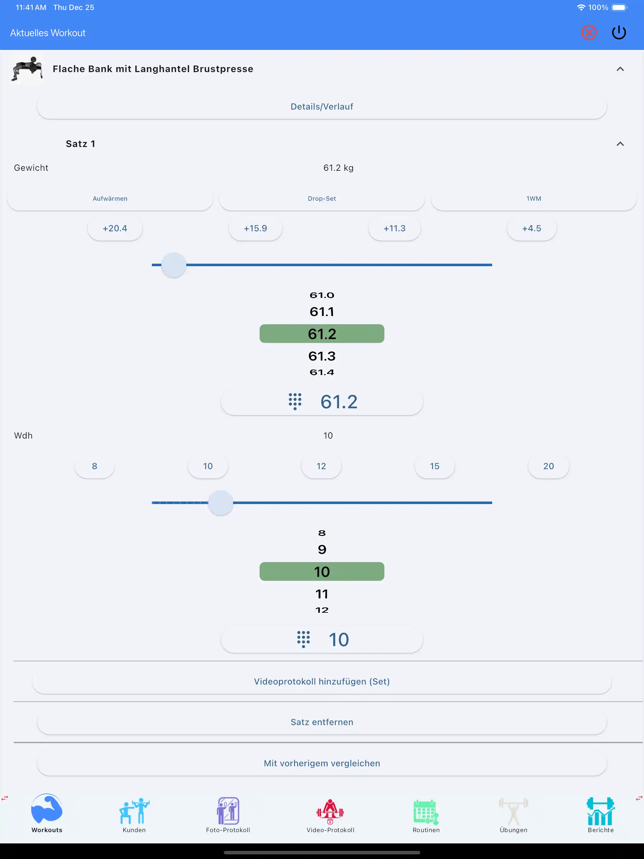 Tablet iPad zur Gewichtheber-Tracking