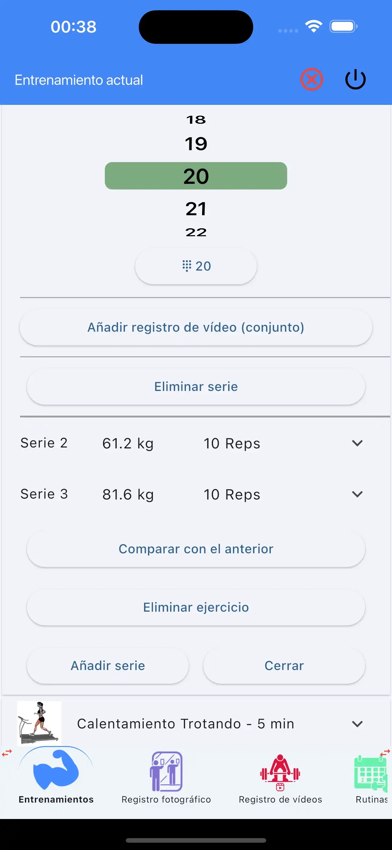 Agregar registro de video del conjunto