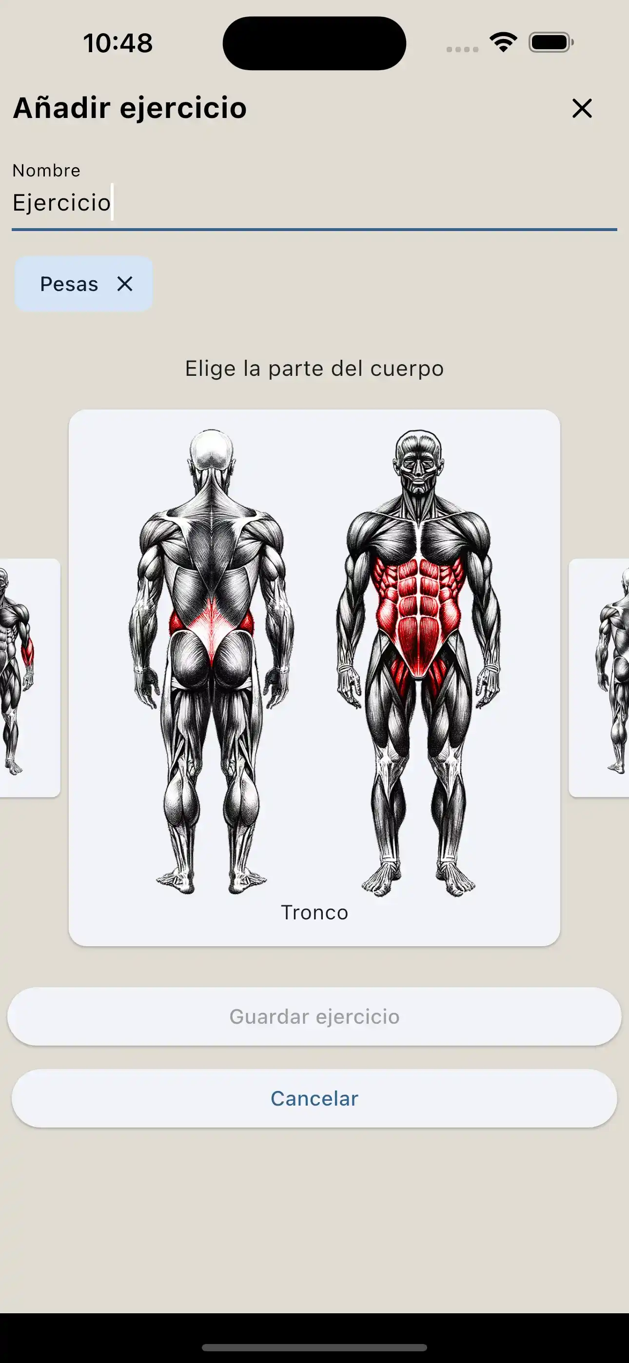 Teléfono para creación de ejercicios