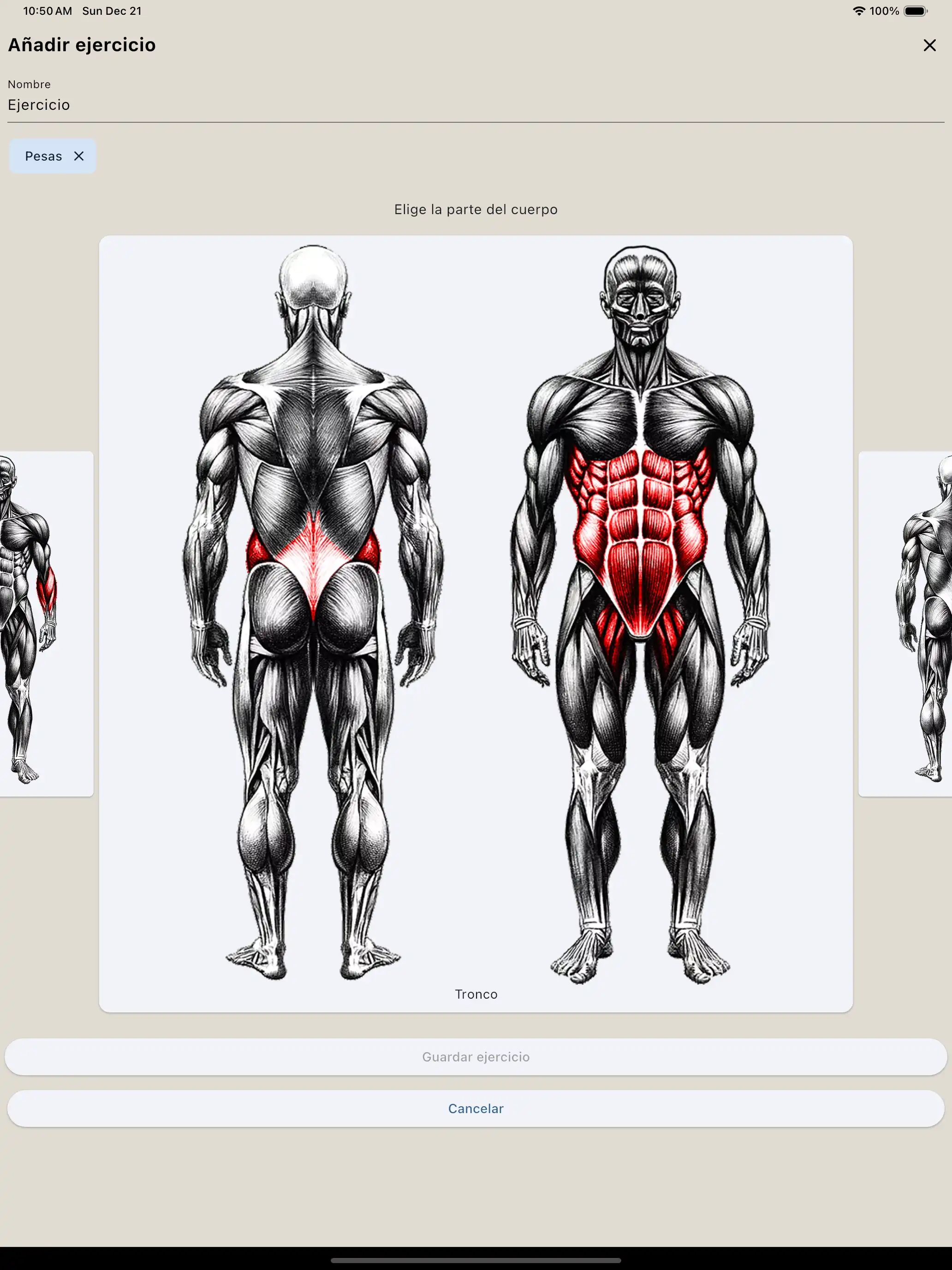 Tableta para crear ejercicios