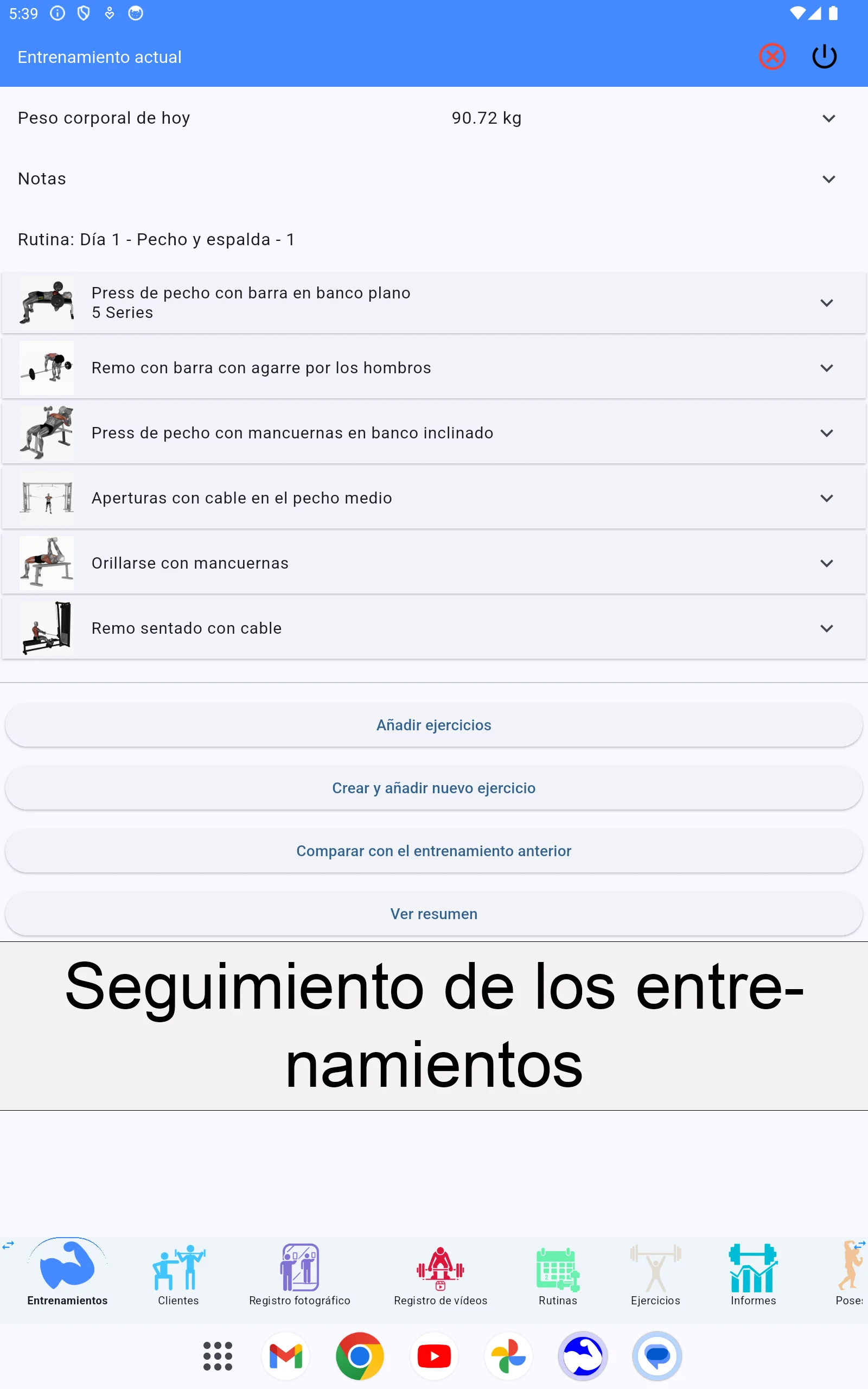 Captura de pantalla de tableta Android