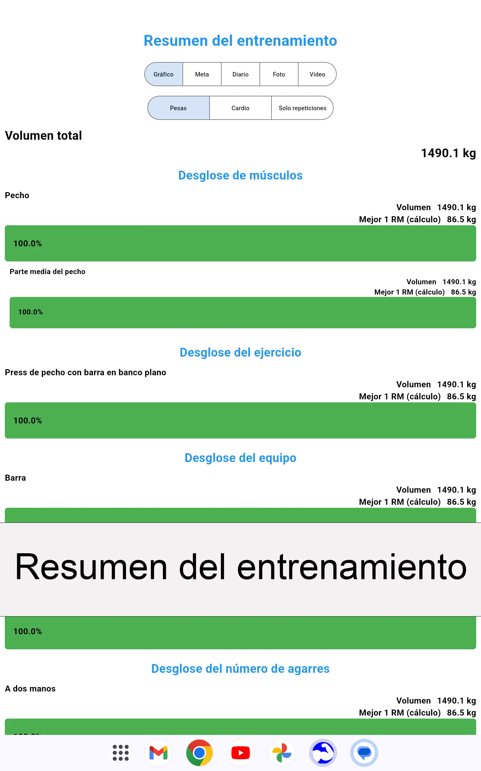 Captura de pantalla de tableta Android