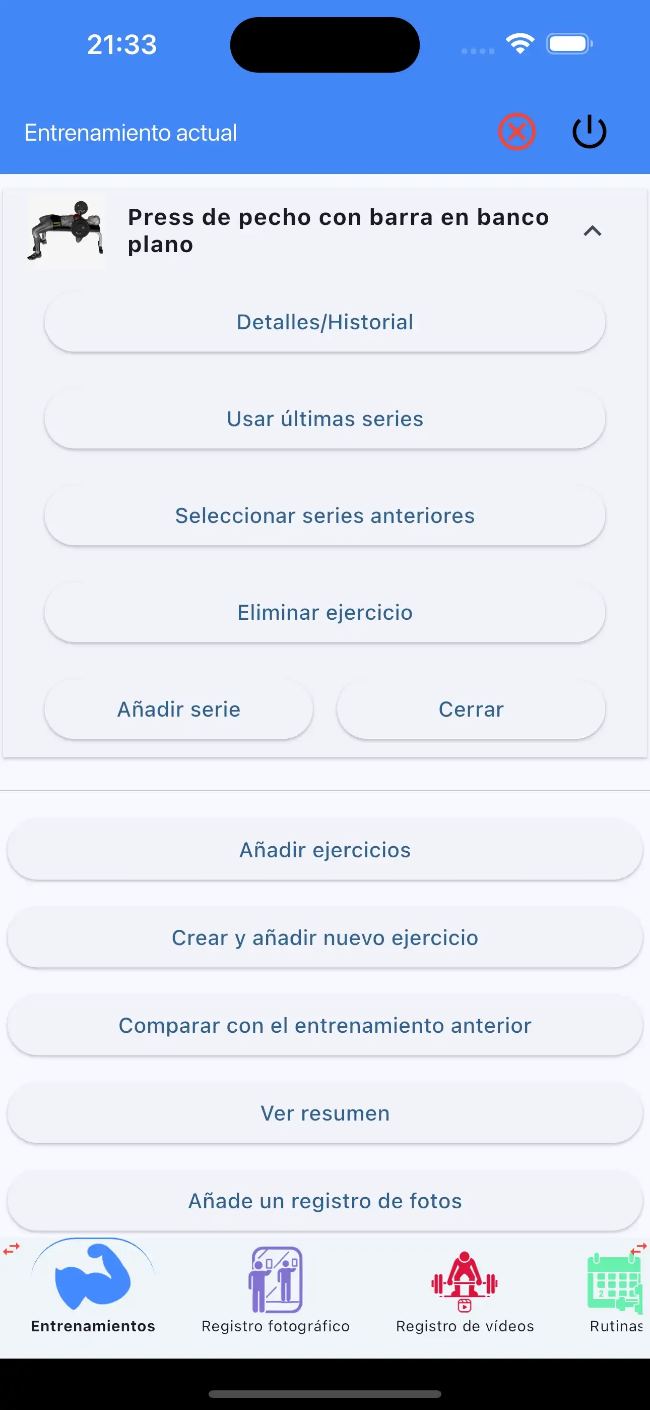 Usa las últimas series de entrenamiento con pesas