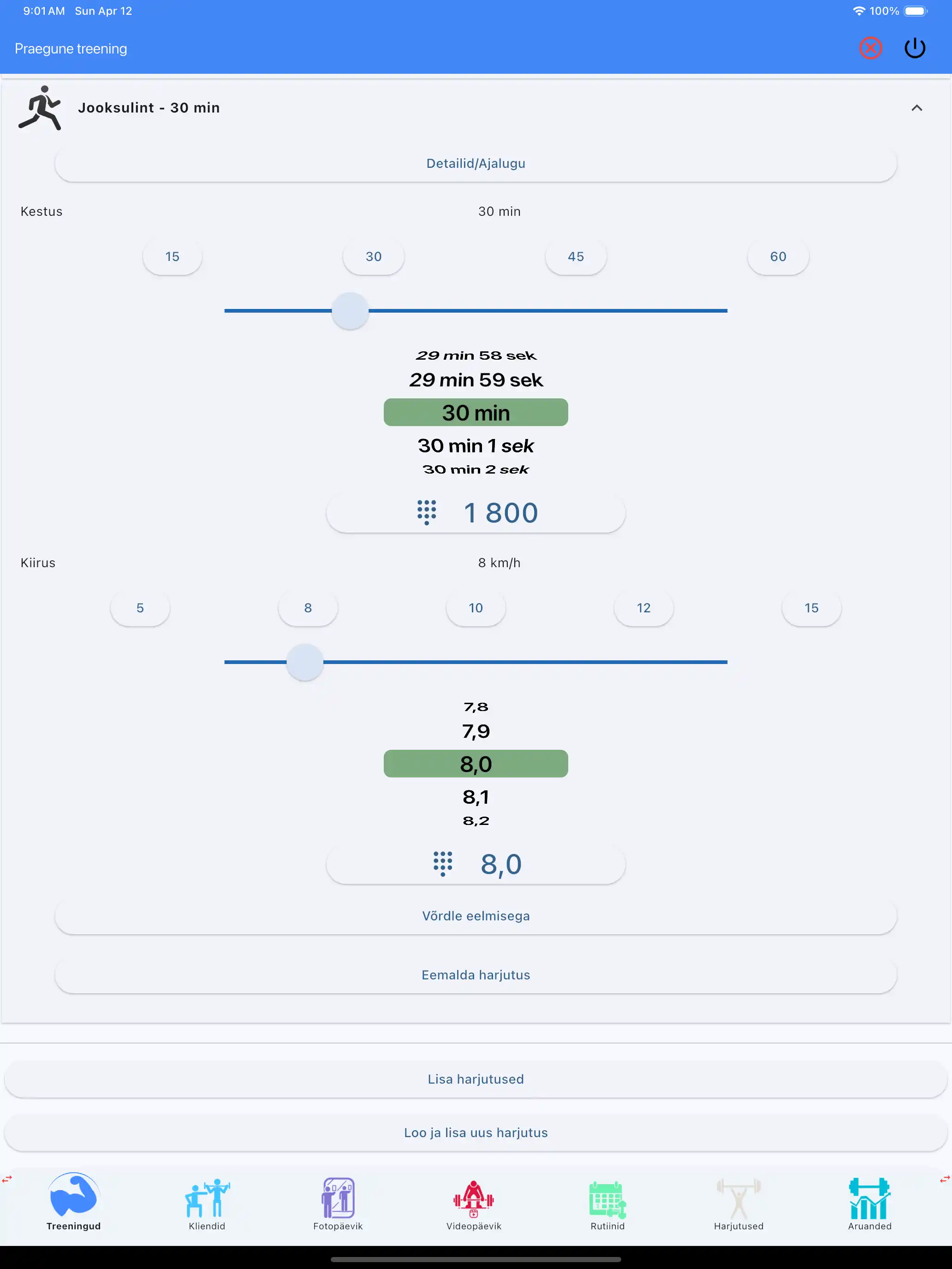 Kardiotreeningu vastupidavus tahvelarvutis ja iPadis