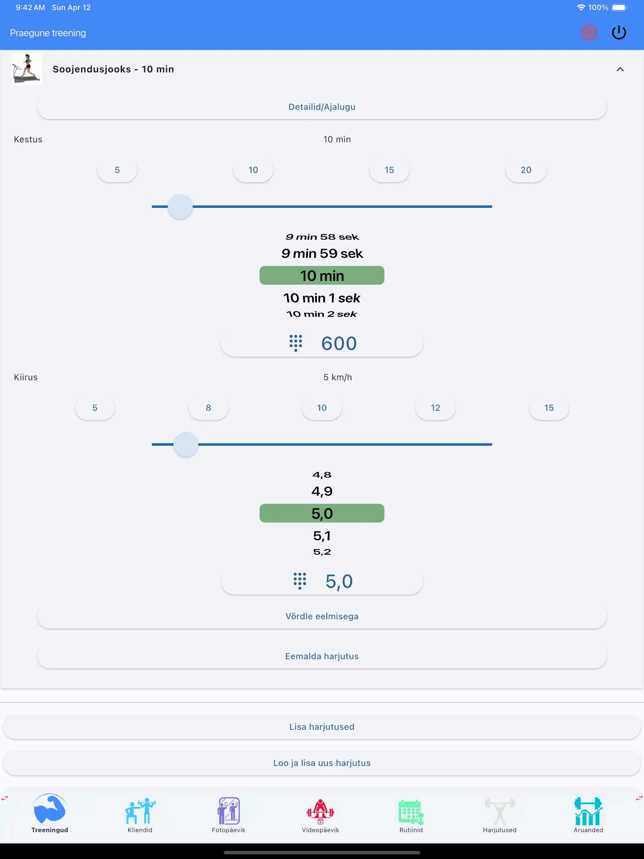 Kardiotreeningu vastupidavus tahvelarvutis ja iPadis