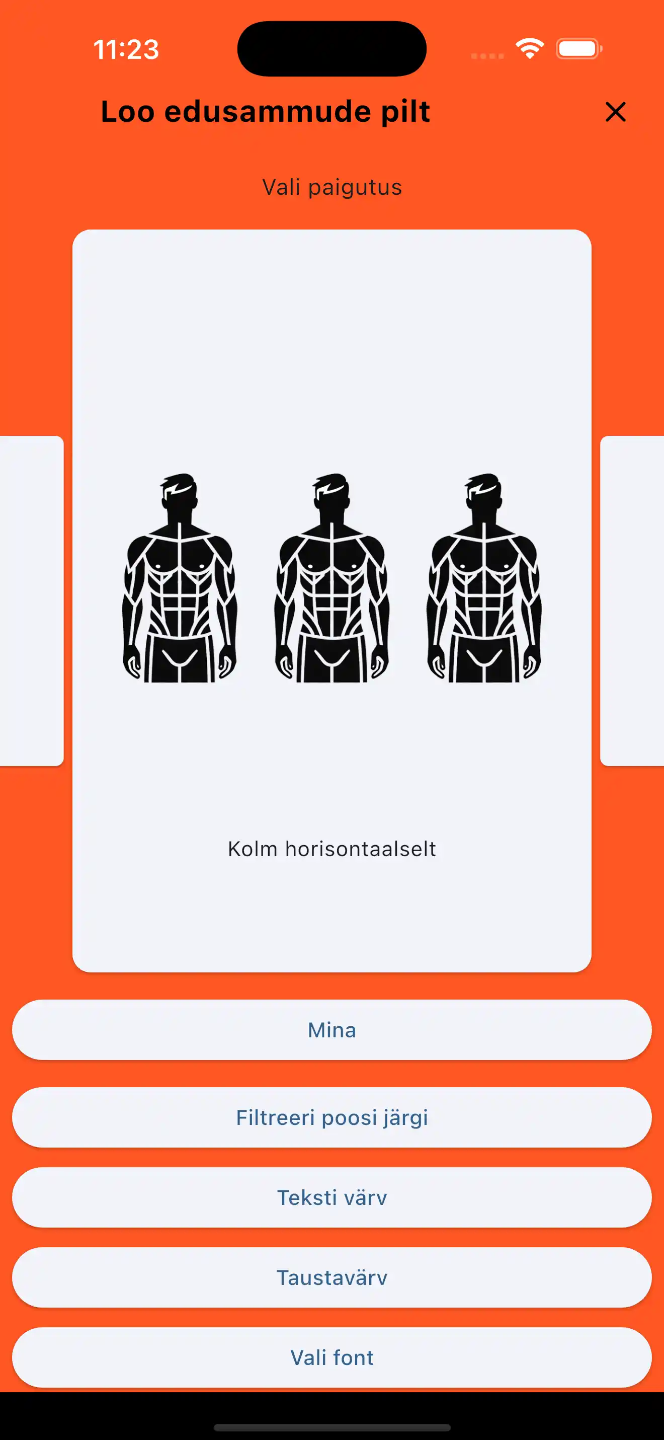 Arengupilt kolm horisontaalne