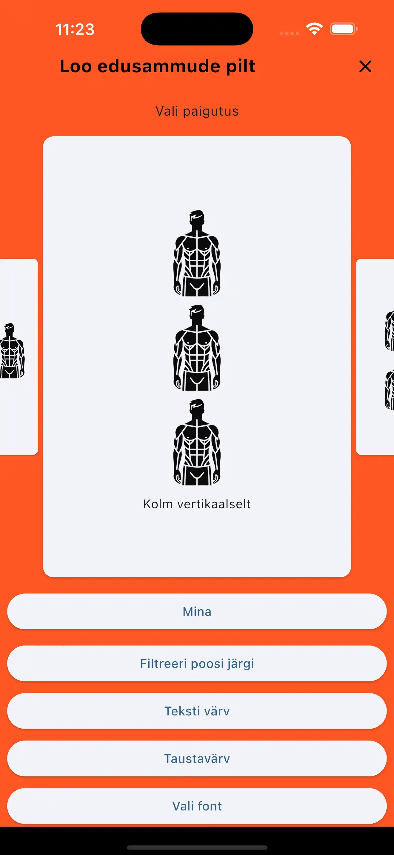 Arengupilt kolm vertikaalne