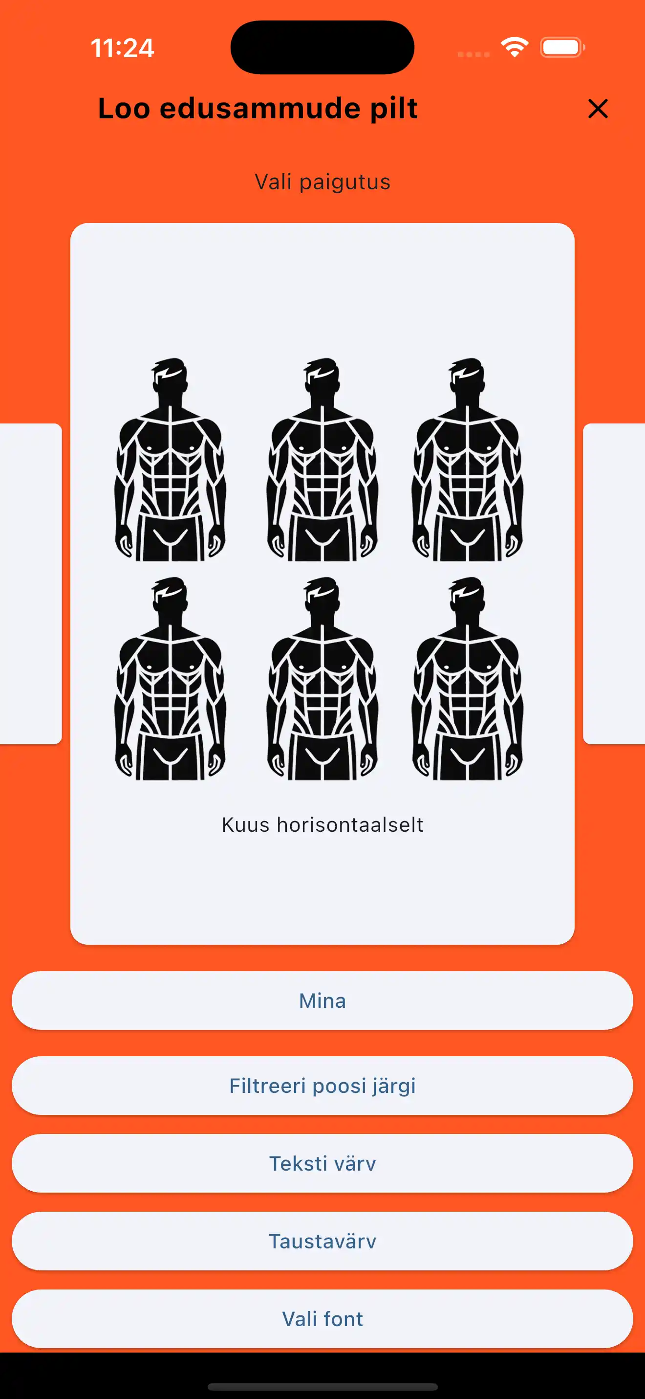 Arengupilt kuus horisontaalne