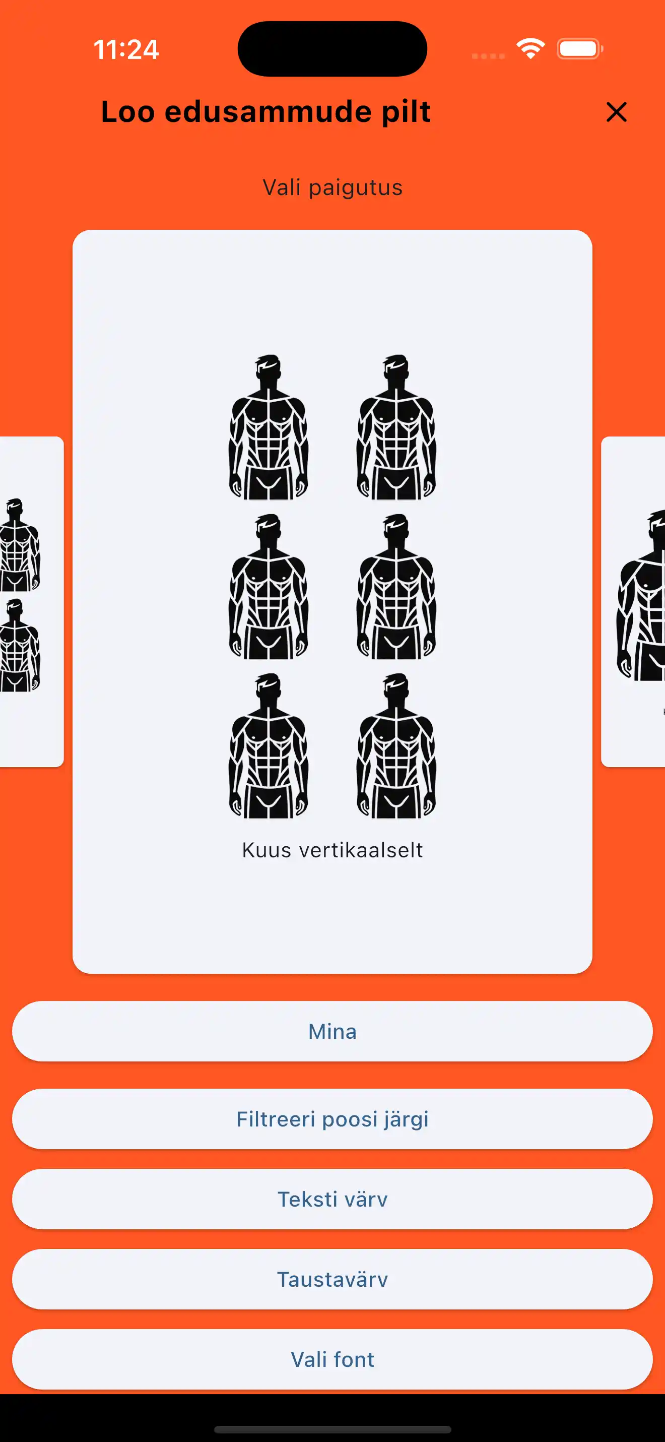 Arengupilt kuus vertikaalne