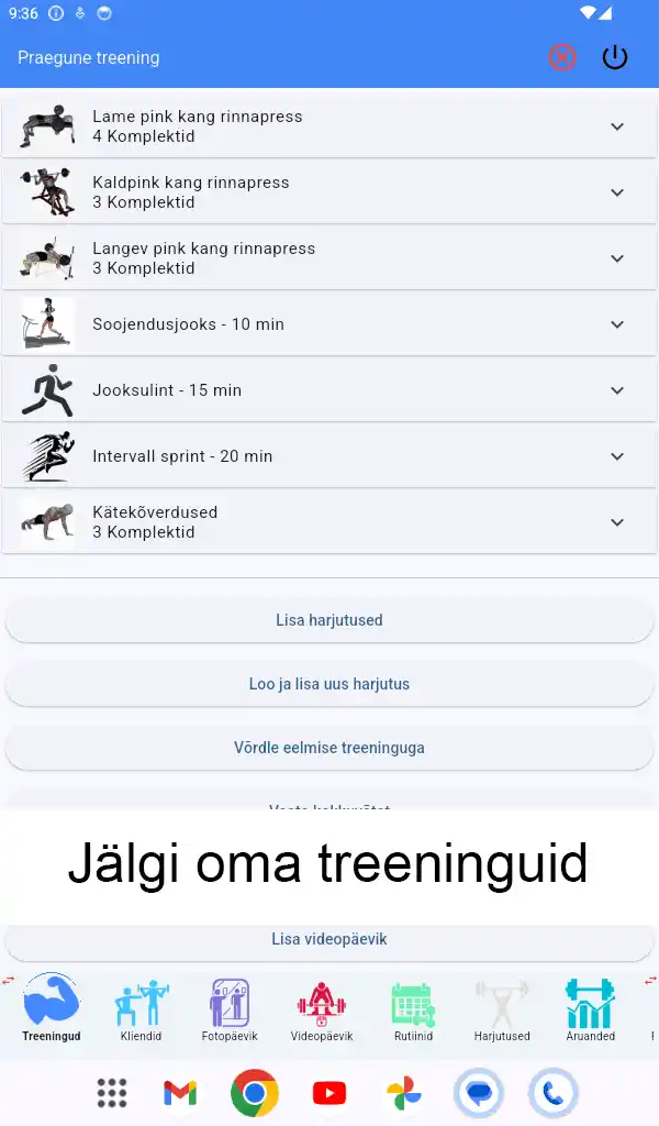 Androidi tahvelarvuti kuvatõmmis