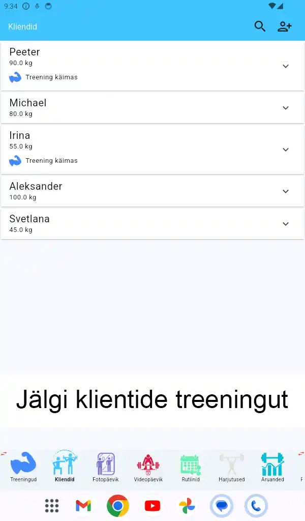 Androidi tahvelarvuti kuvatõmmis