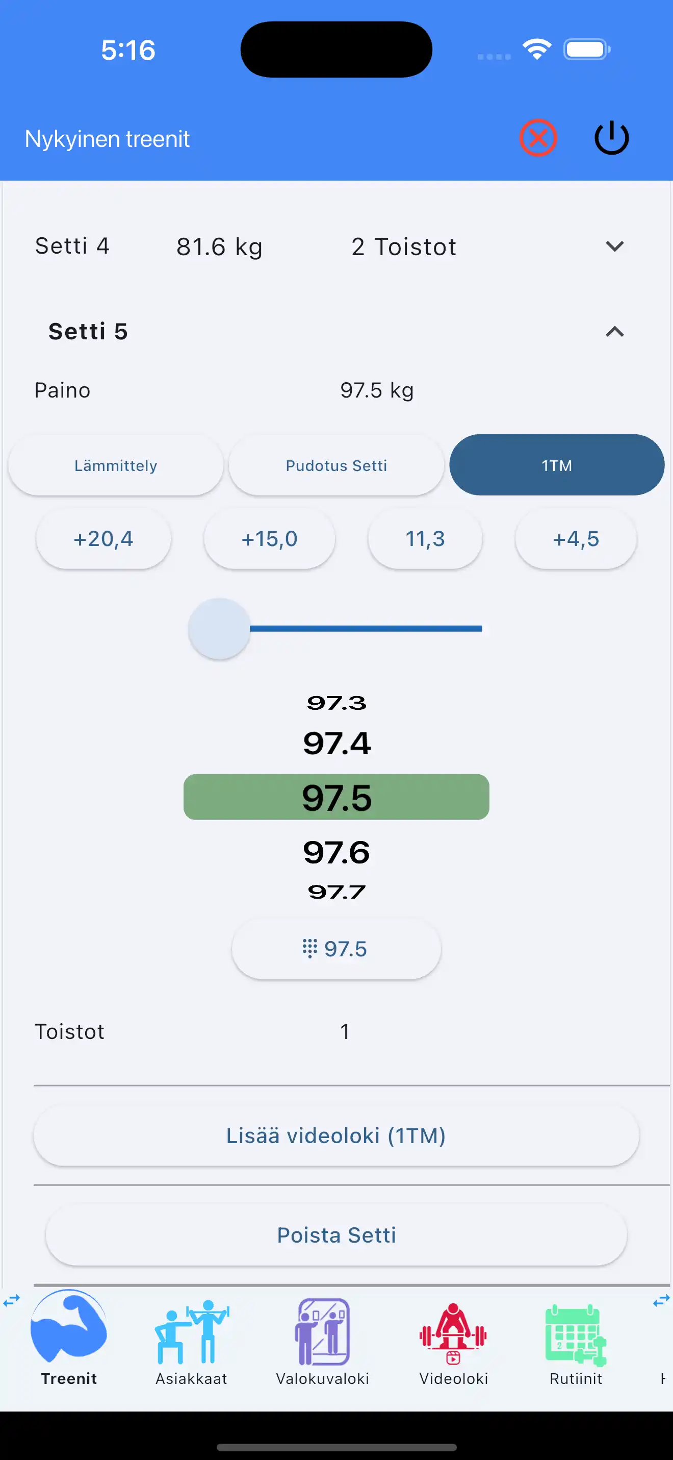 Lisää 1RM videoloki