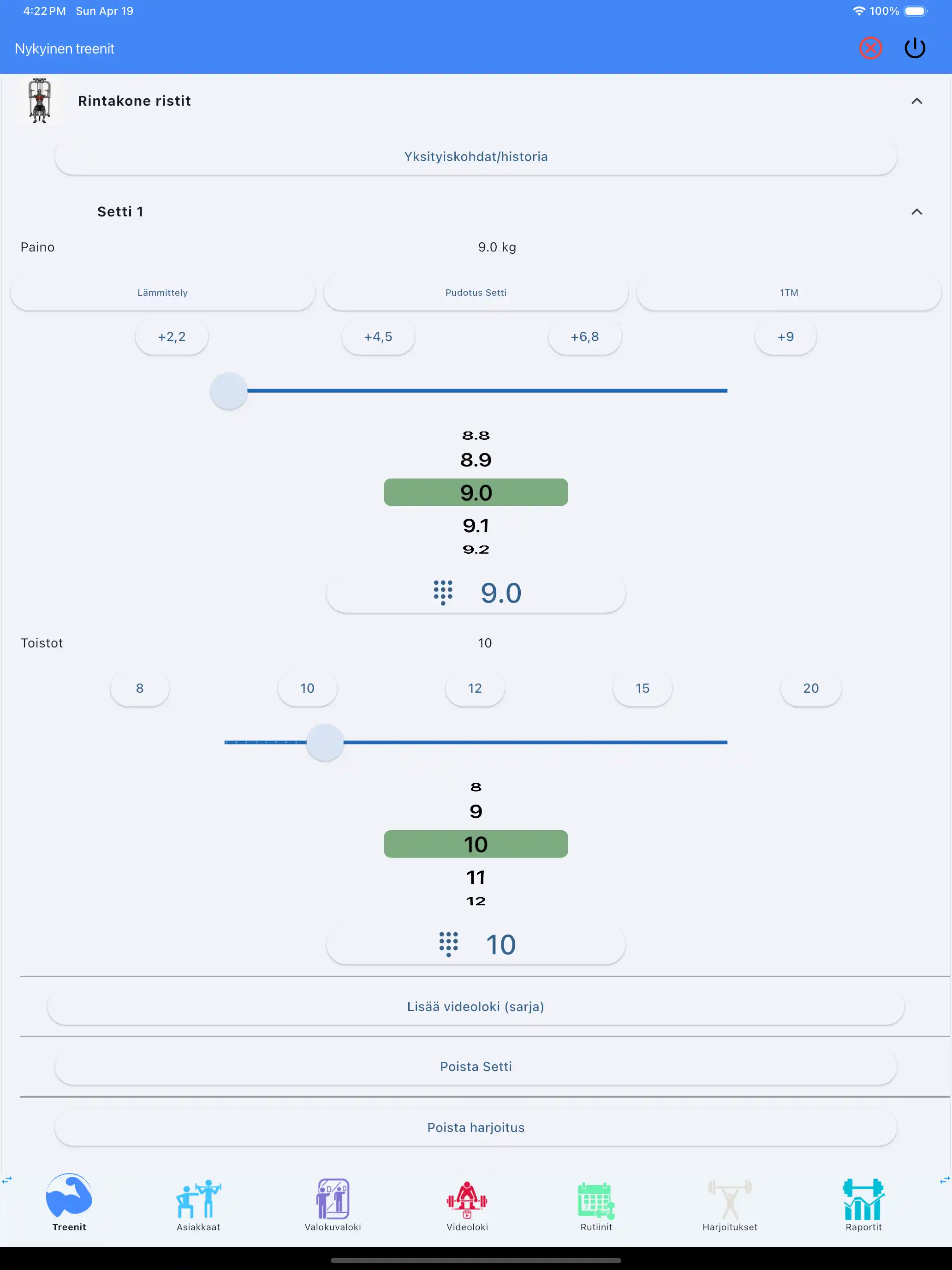 Painopakkalaitteen liikkeen seuranta tabletti
