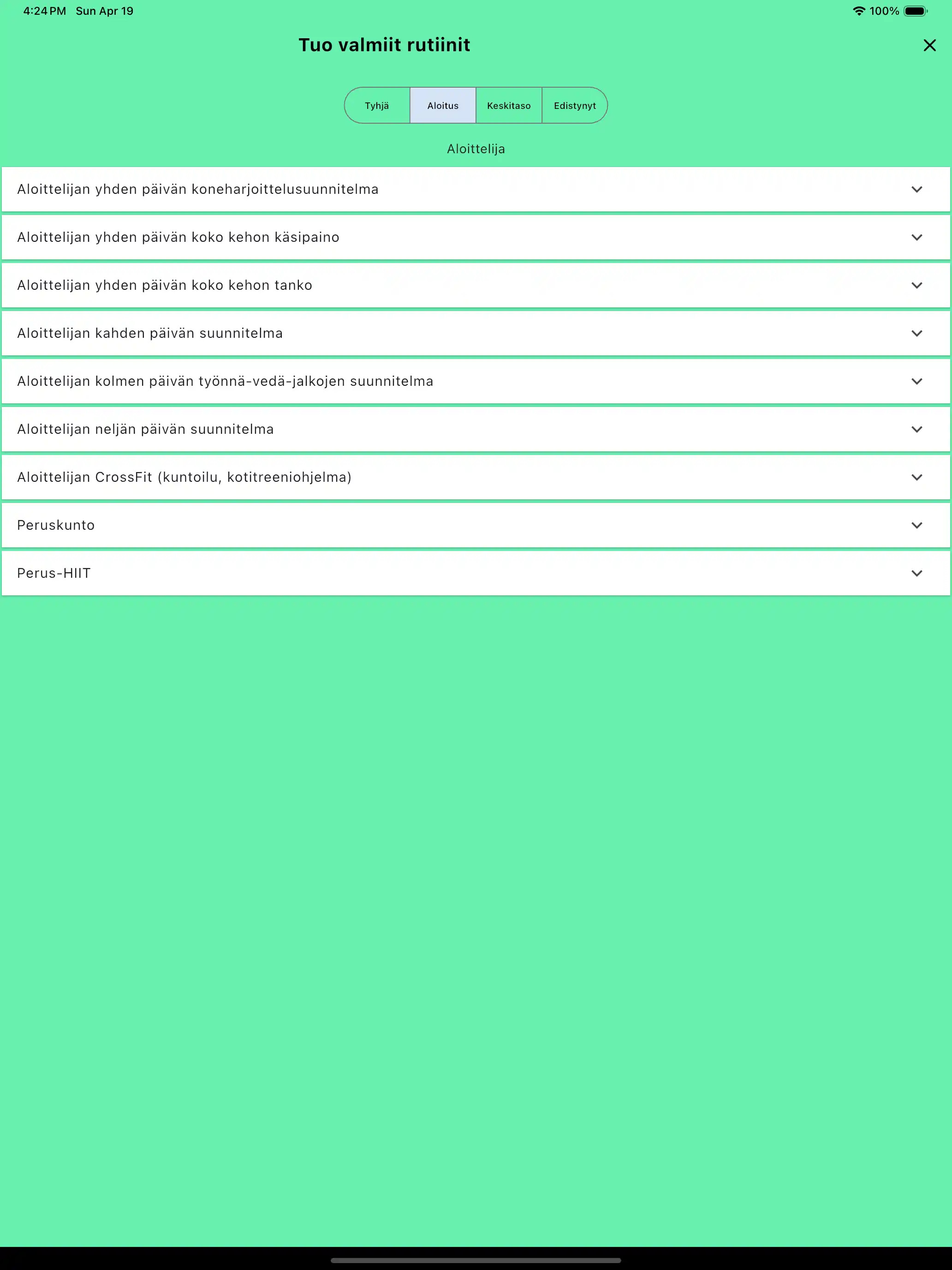 Tuo oletusmalleja tabletti