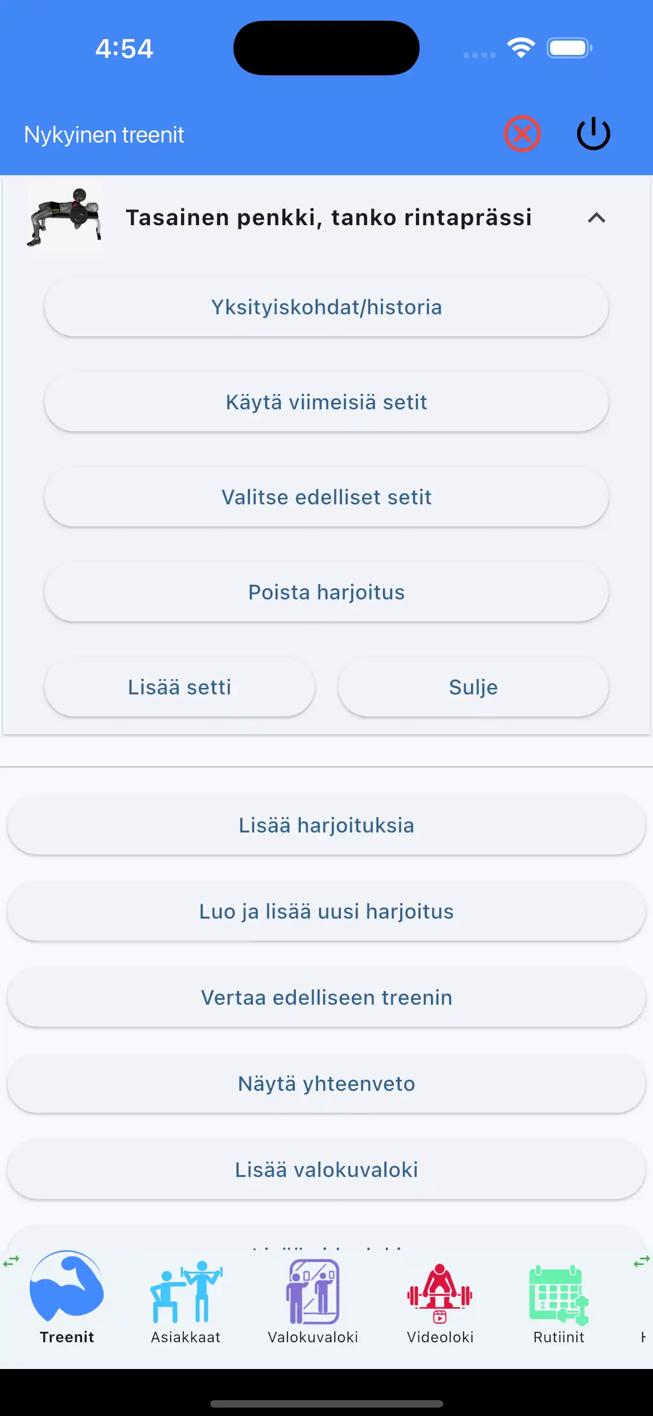 Käytä edellisiä sarjoja painonnostossa