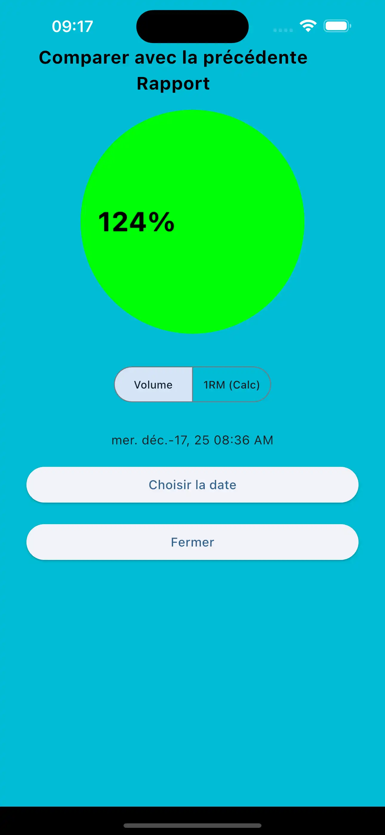 Comparer le volume d'entraînement en musculation précédent