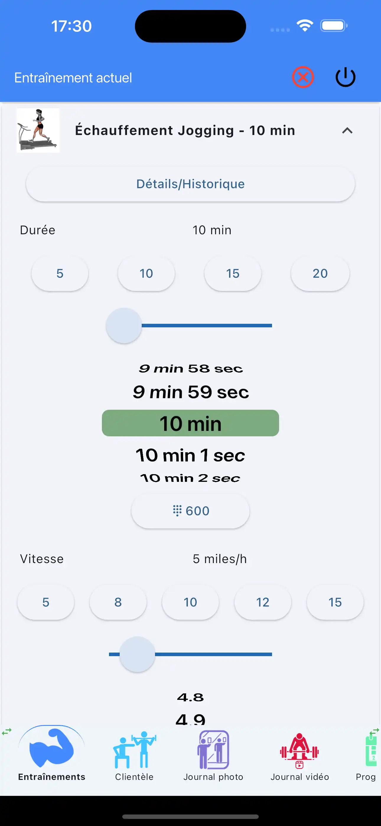 Téléphone pour éehauffement et suivi cardio