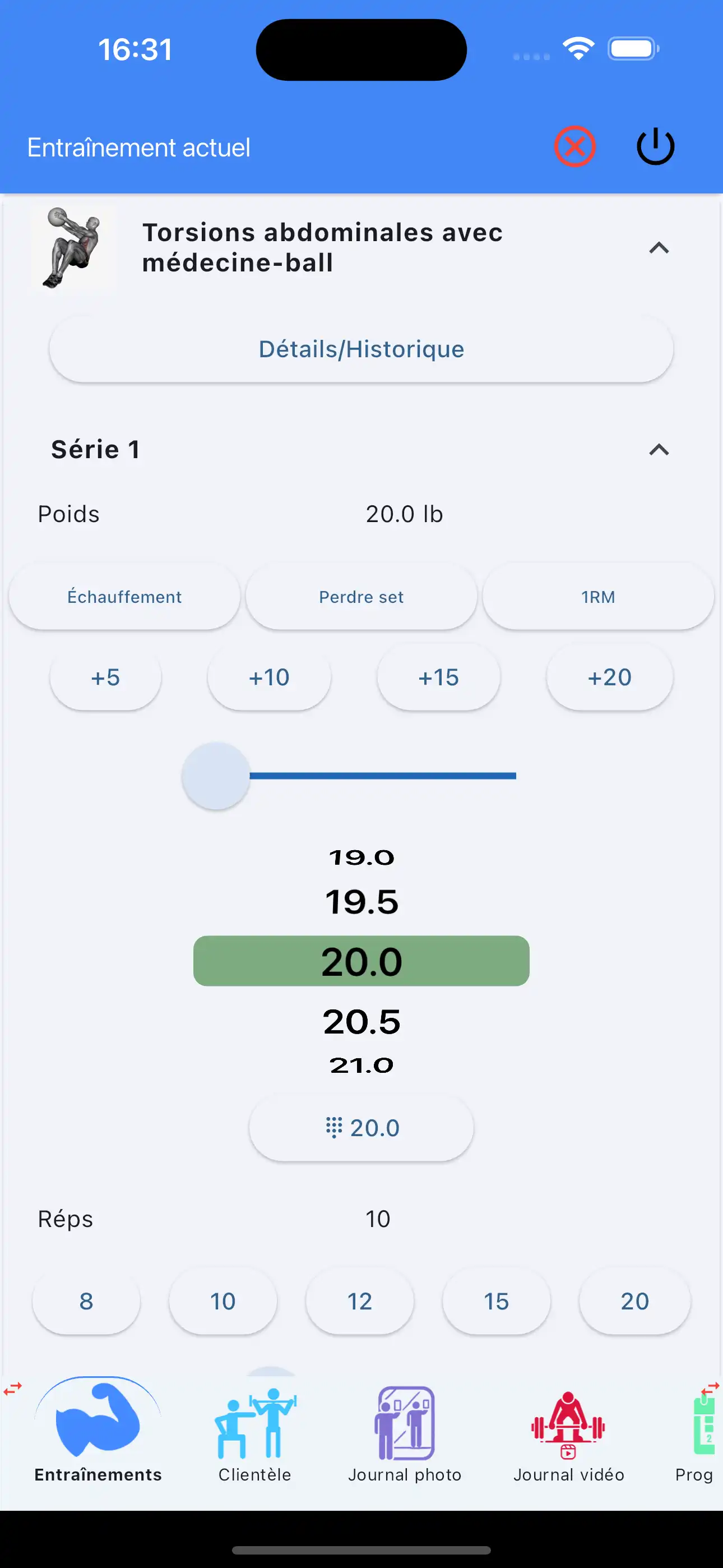 Téléphone de suivi des exercices avec ballon médicinal