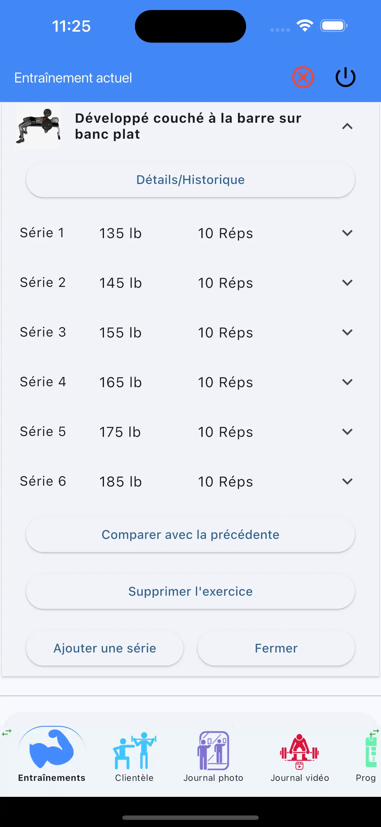 Application de suivi de musculation