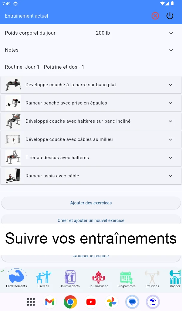 Capture d'écran de tablette Android