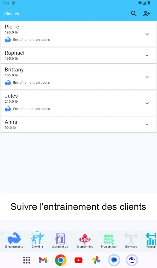 Capture d'écran de tablette Android