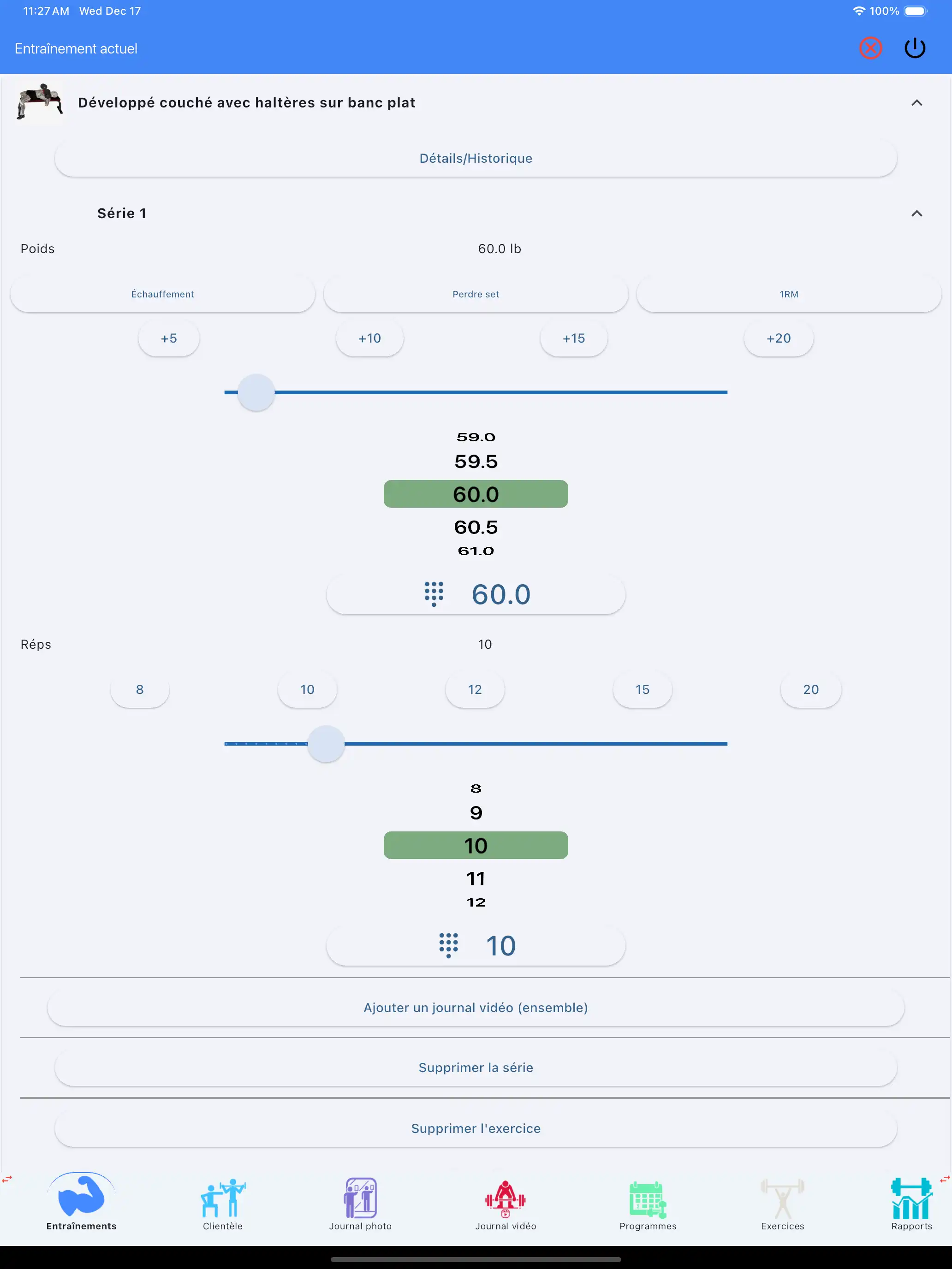 Tablette iPad pour le suivi de la musculation