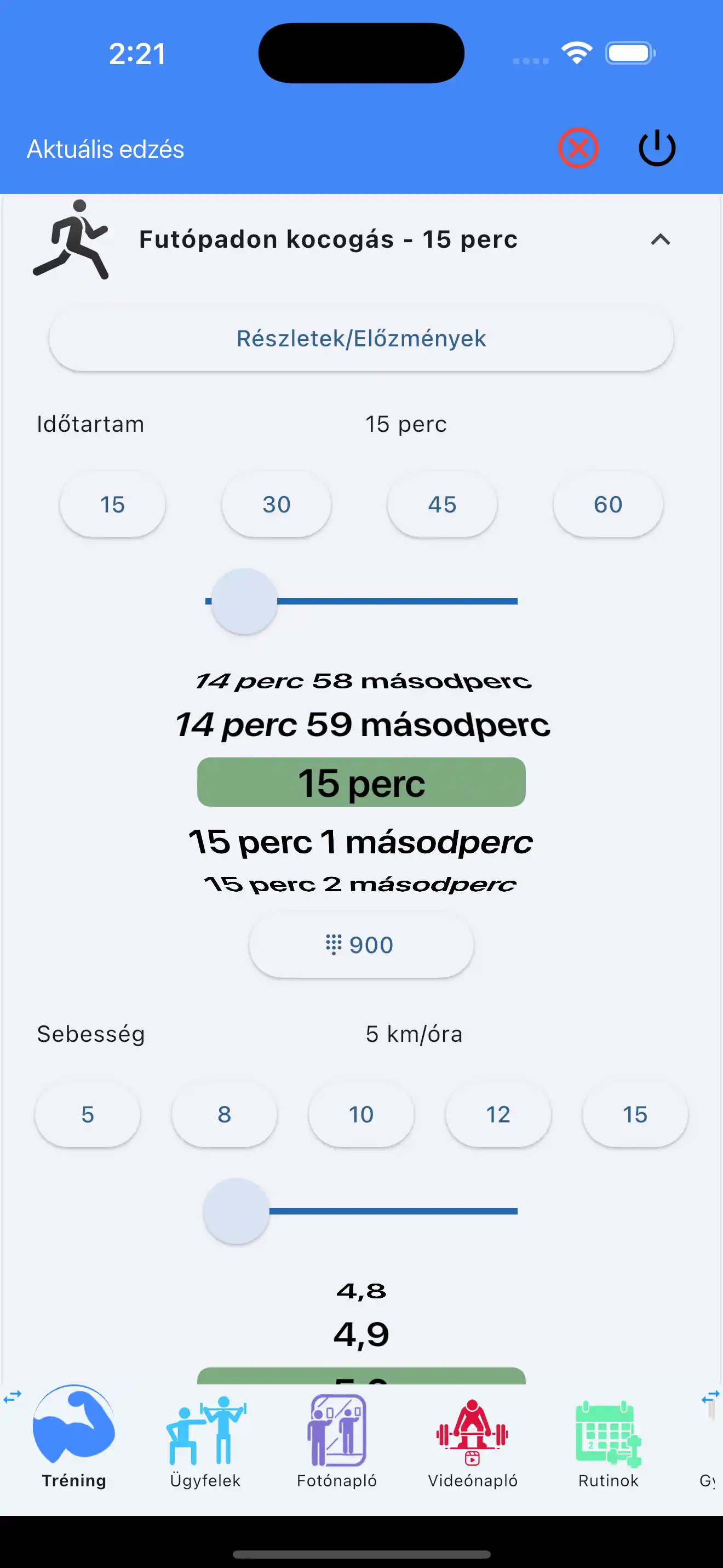 Kardió nyomonkövetés bemelegítés telefonon