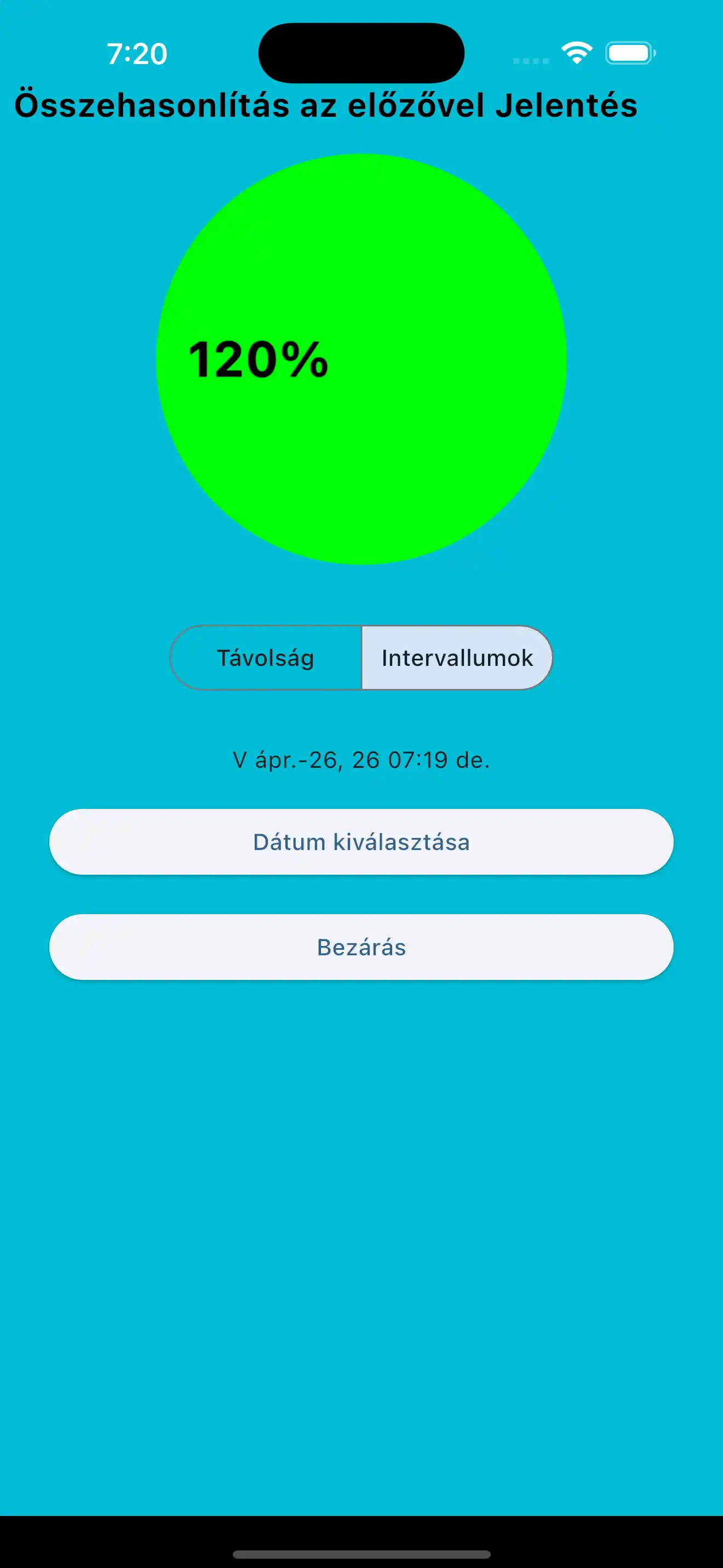 Előző Kardió Intervallumok Összehasonlítása